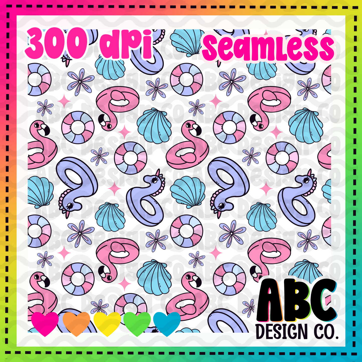 Summer Pool Floats Seamless