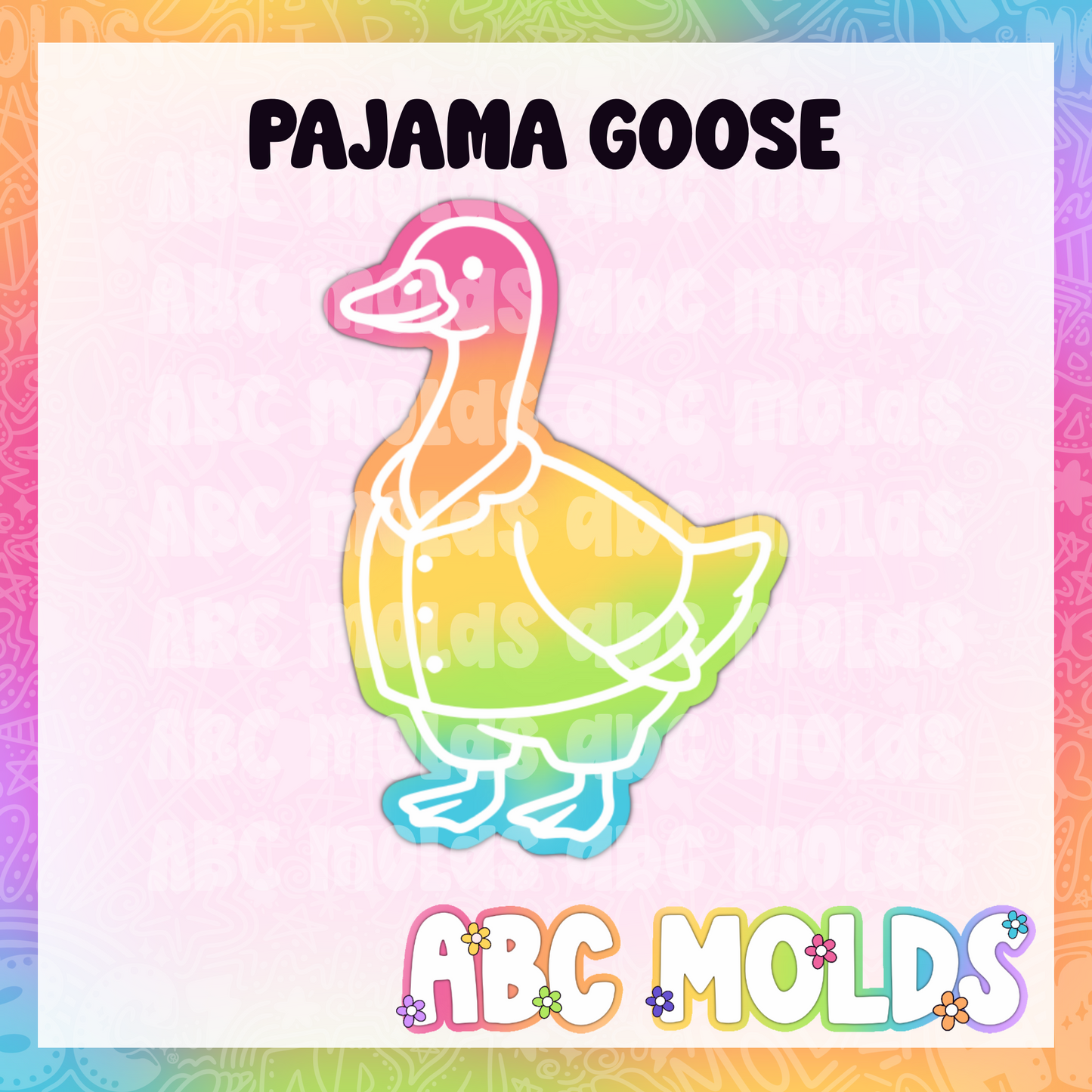 Goose in Pajamas Silicone Freshie Mold