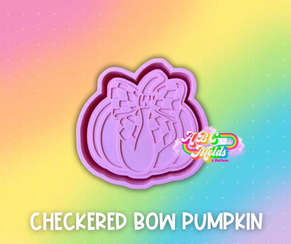 Checkered Bow Pumpkin Silicone Mold