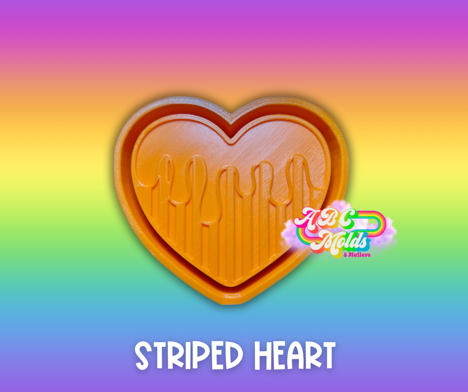 Striped Heart Era Silicone Mold