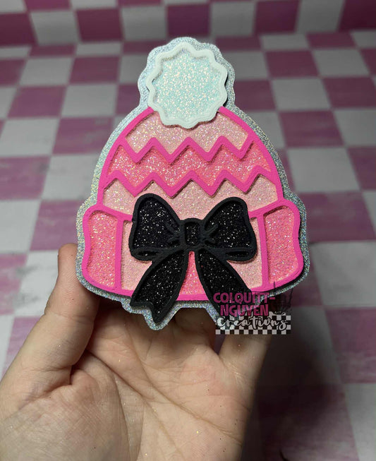 Winter Hat with Bow Silicone Mold