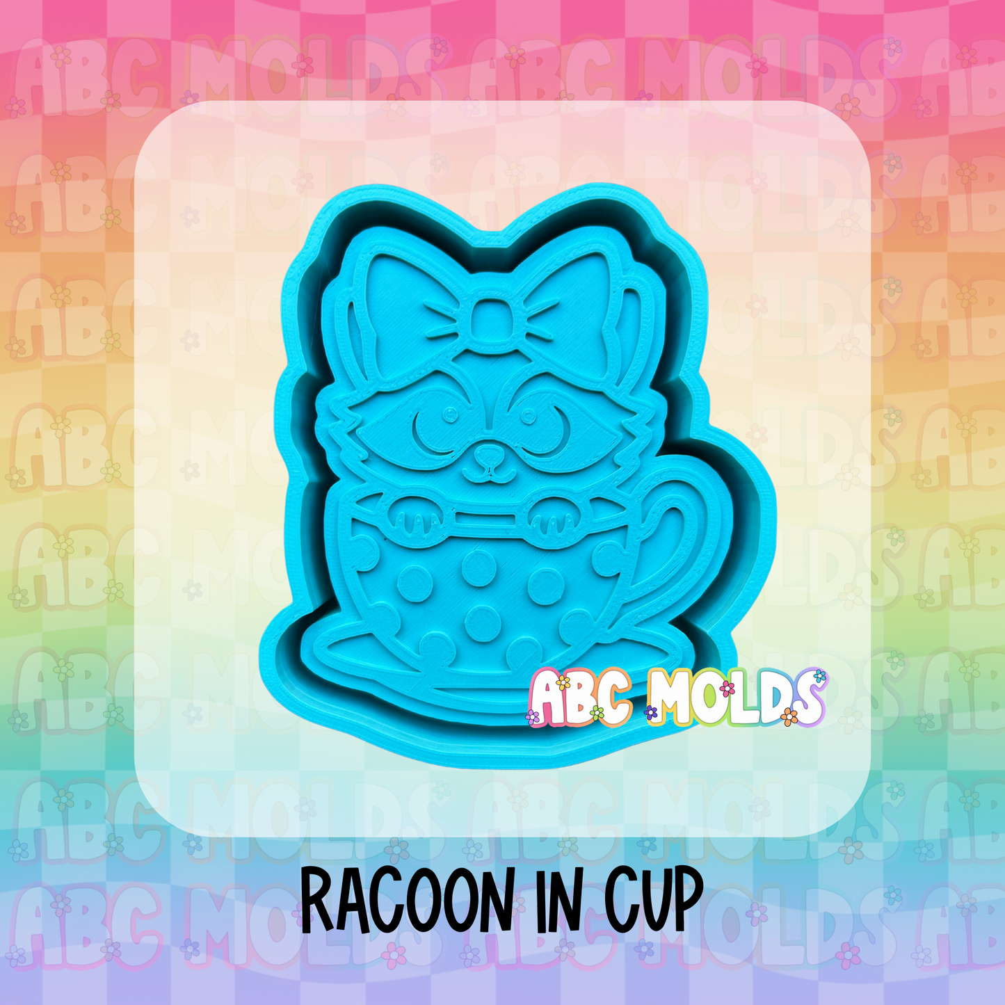 Raccoon in cup Silicone Mold