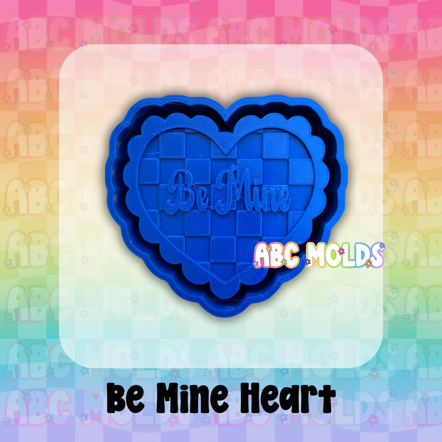 Be Mine Checkered Heart Silicone Freshie Mold