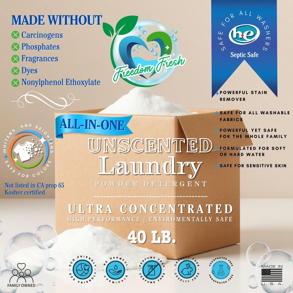 40 lb. Unscented Laundry Powder*
