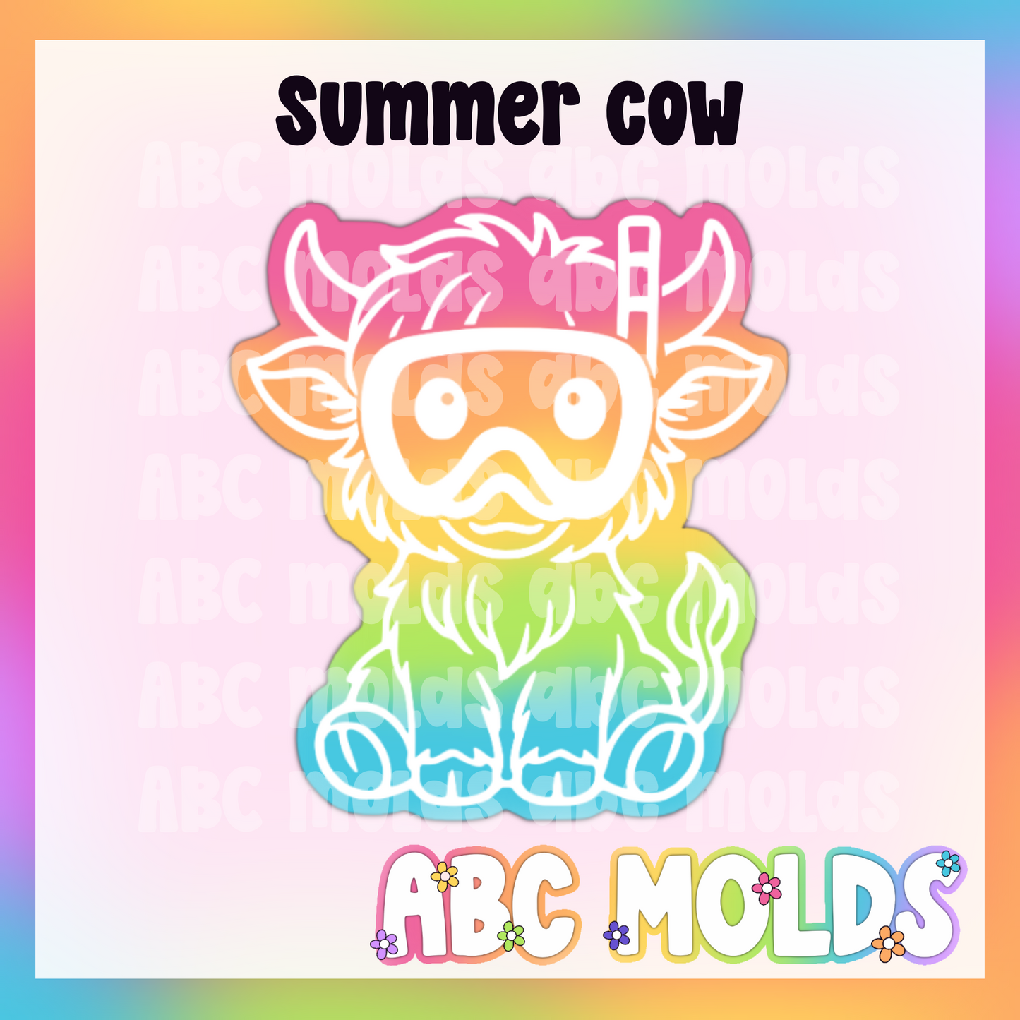 Summer Cow Silicone Freshie Mold