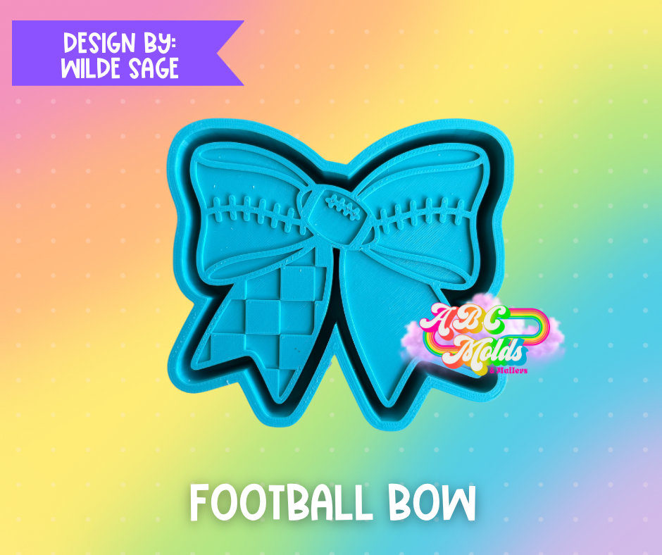 Checkered football Bow Silicone Mold