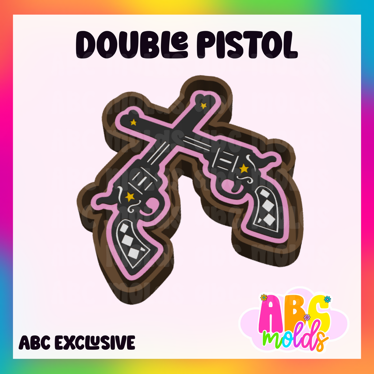 Double Pistol - Silicone Freshie Mold