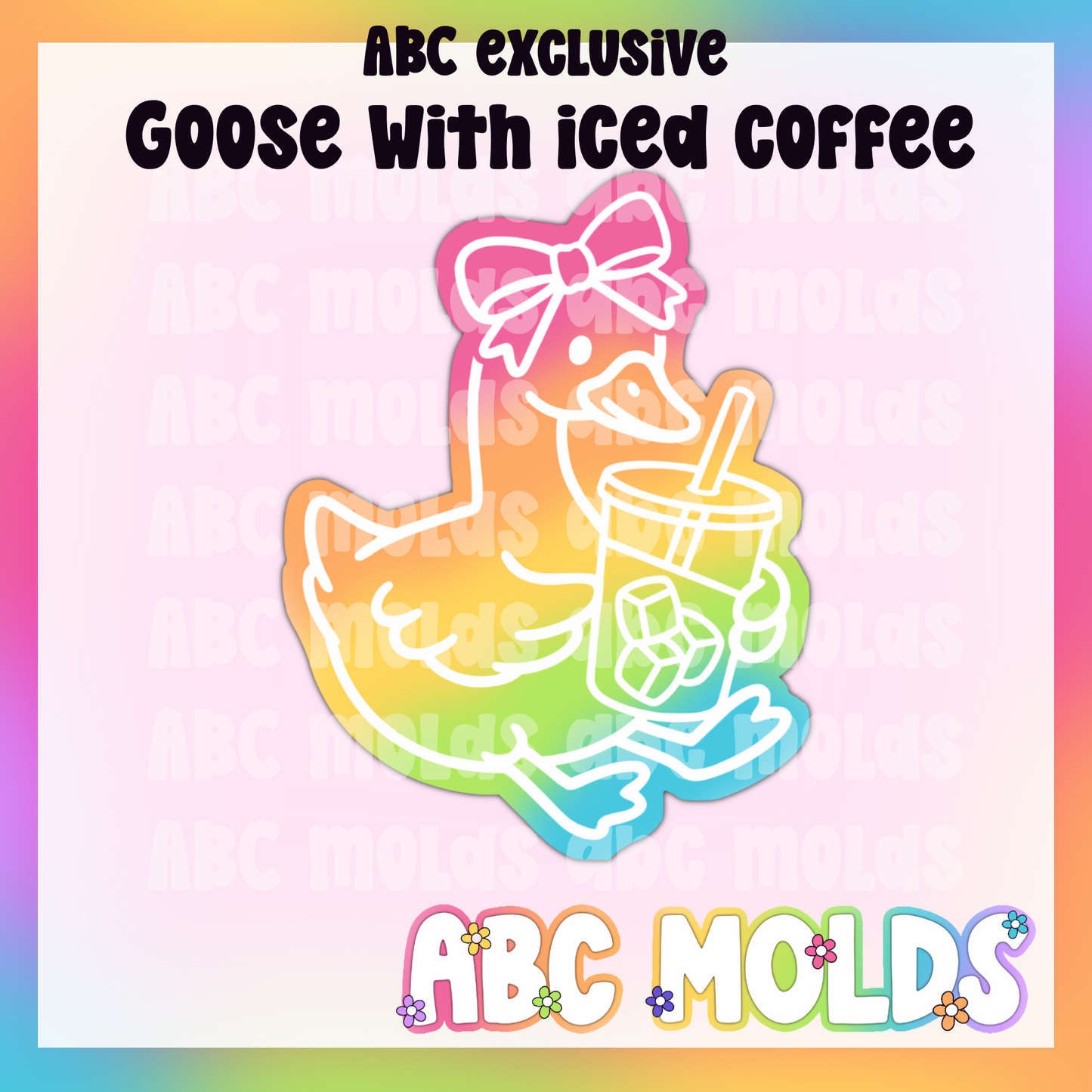 Goose with Iced Coffee Silicone Freshie Mold