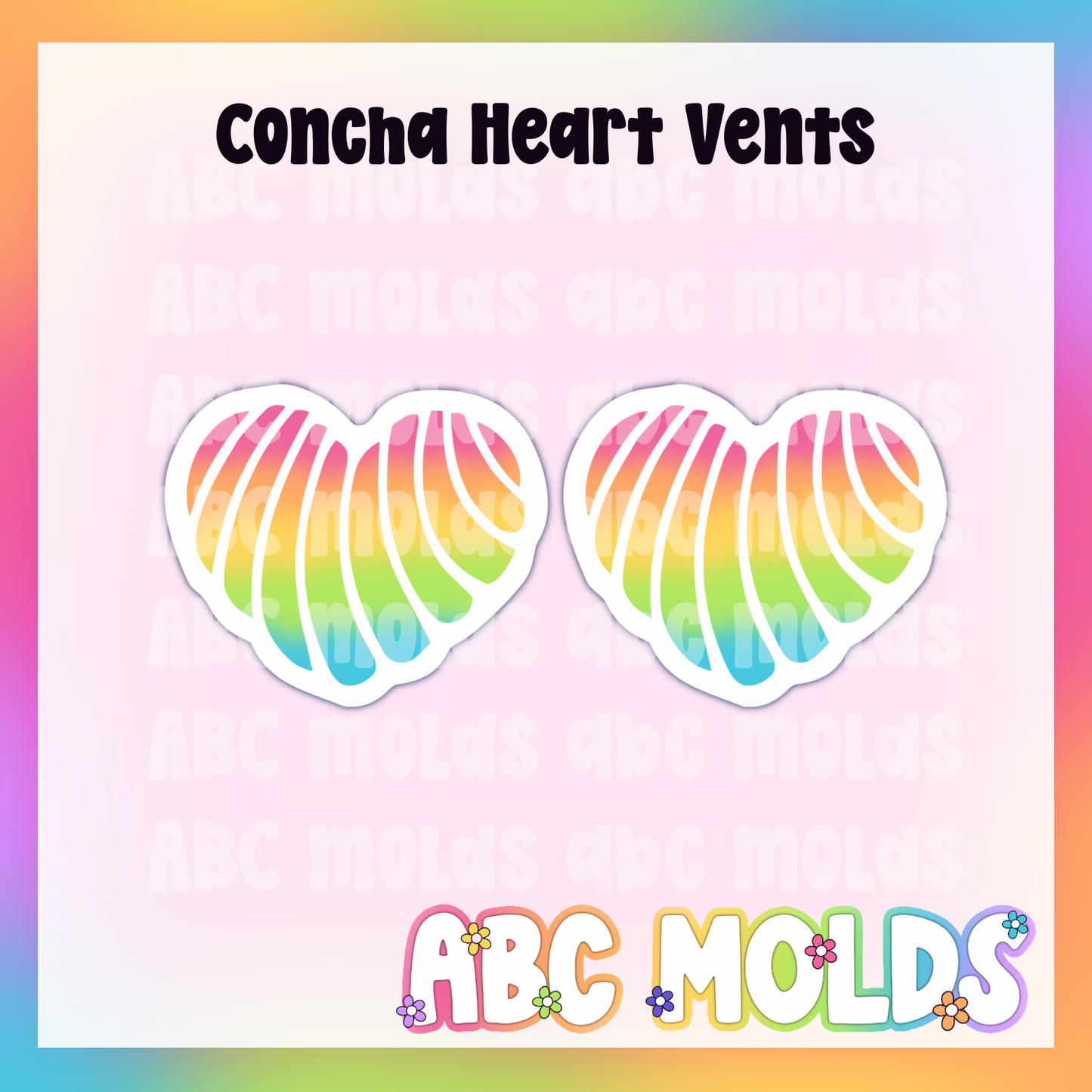 Heart Concha Vents Silicone Freshie Mold