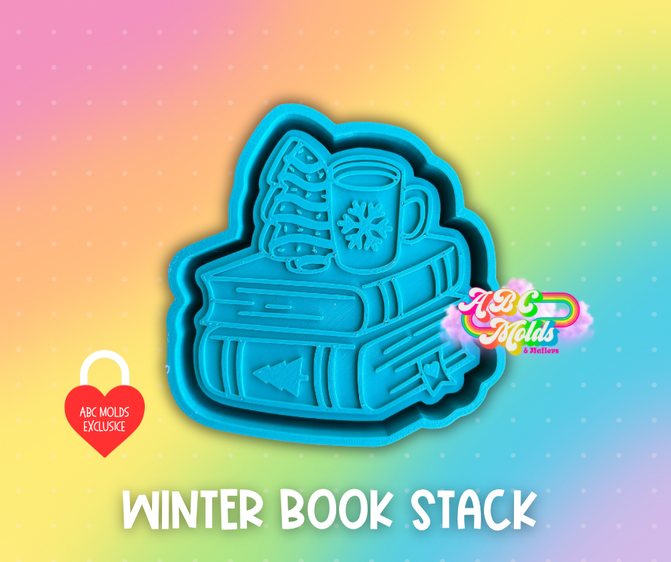 Winter Book Stack Silicone Mold