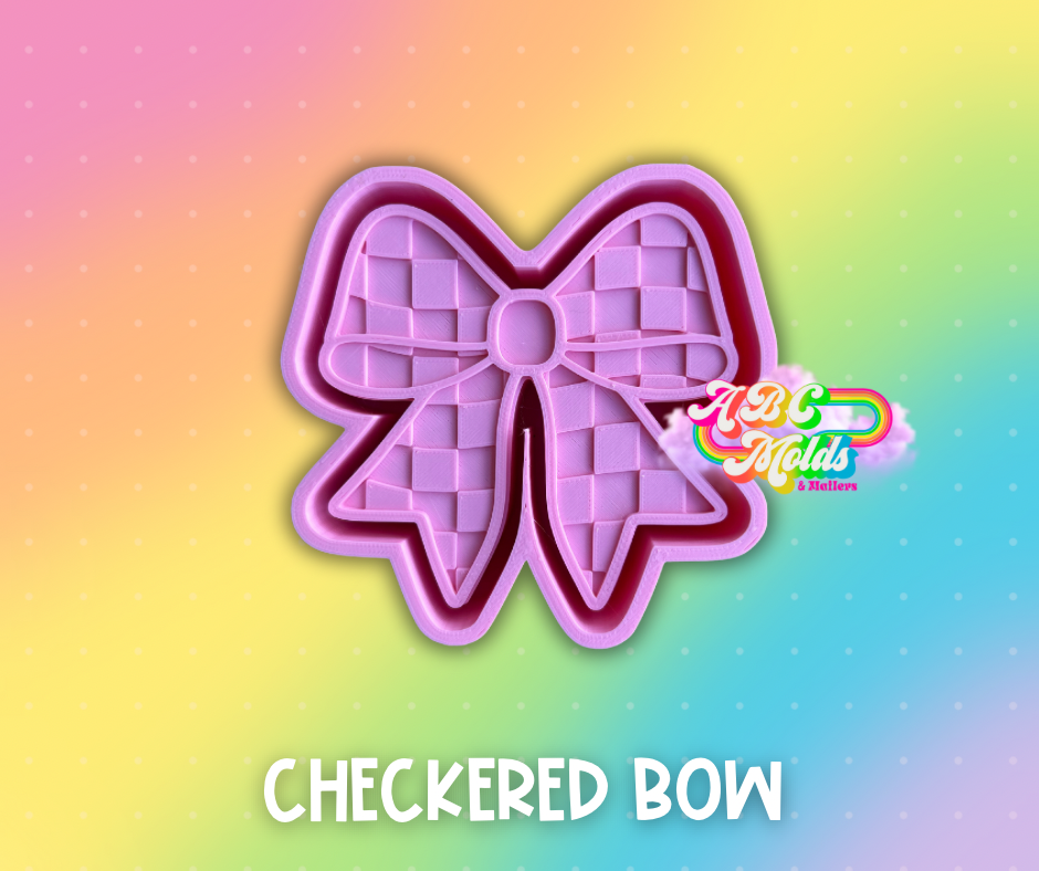 Checkered Bow silicone mold