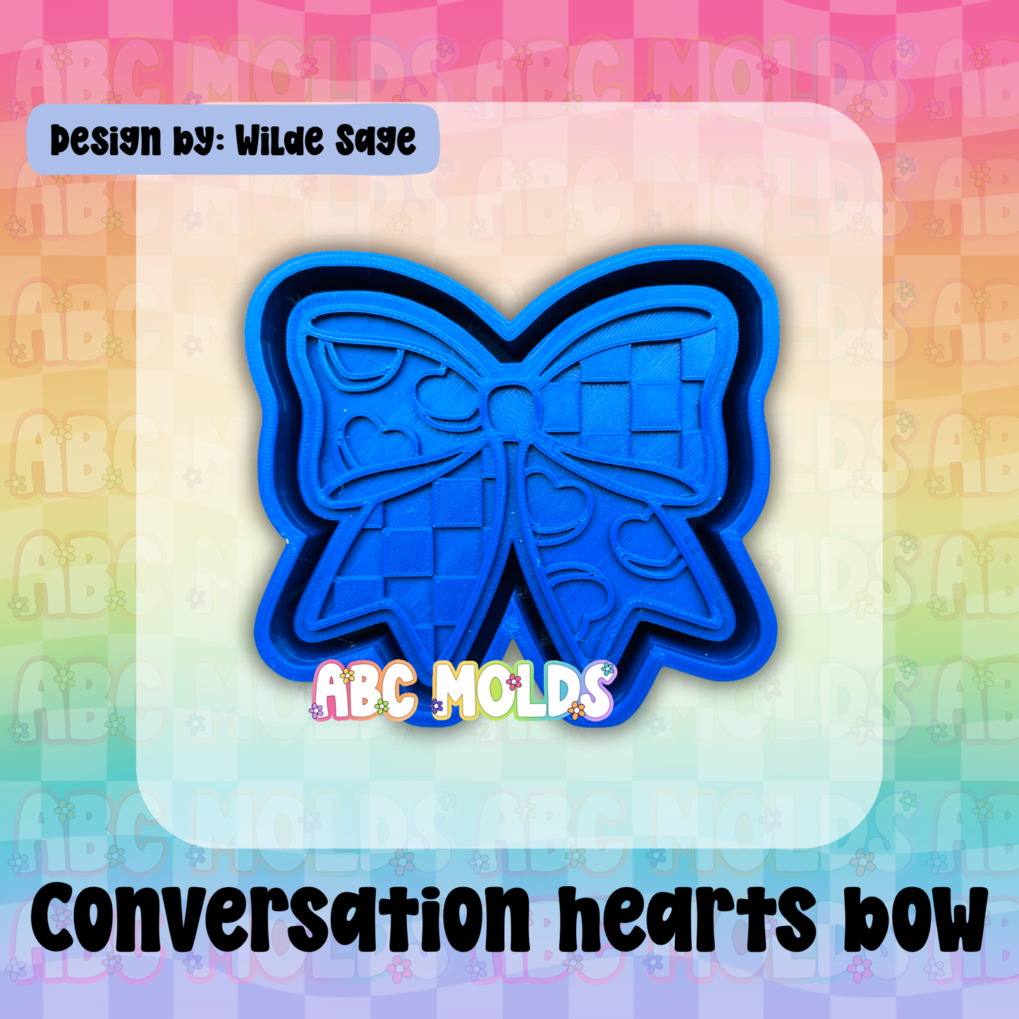 Conversation Hearts Bow Silicone Freshie Mold