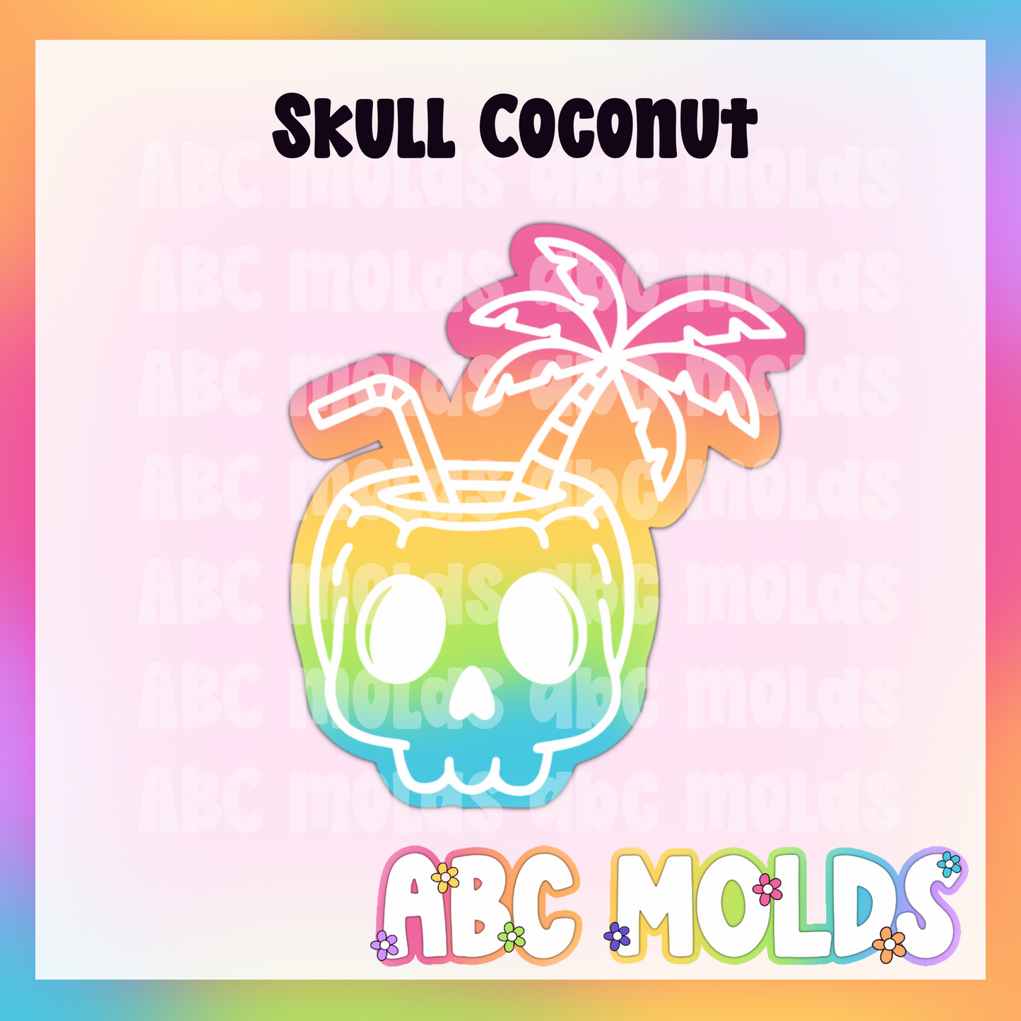 Skull coconut drink silicone freshie mold