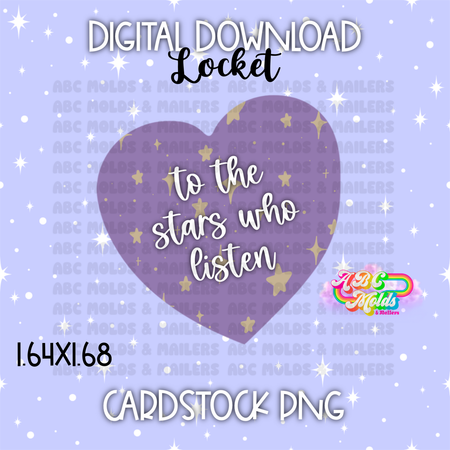 Digital Download - PNG Cardstock Download - Locket - To the stars