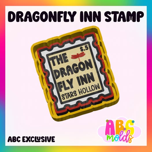 Dragonfly Inn Stamp - Silicone Freshie Mold