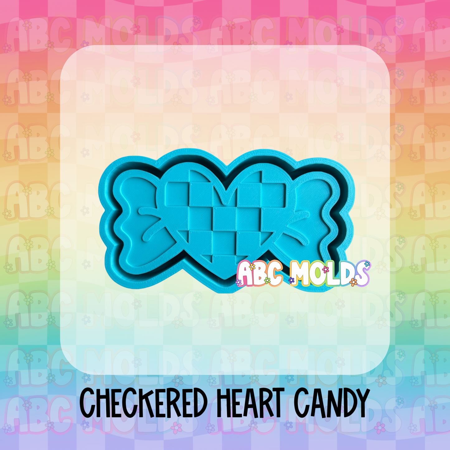 Checkered Heart Candy Silicone Mold