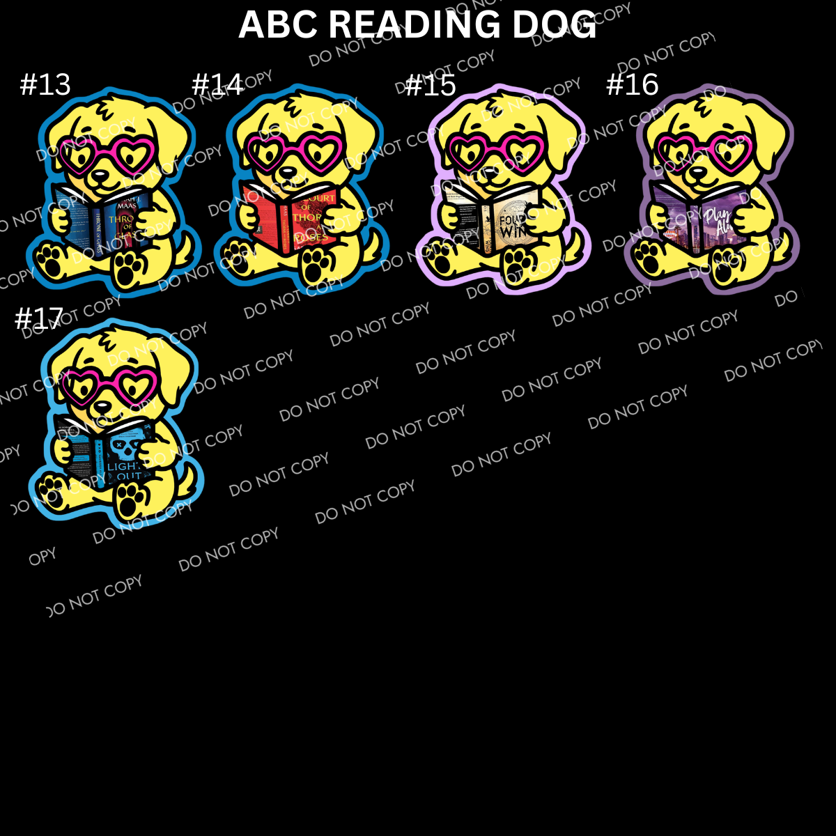 ABC READING DOG CARDSTOCK - Shipped by Kaleidoscope Kreations