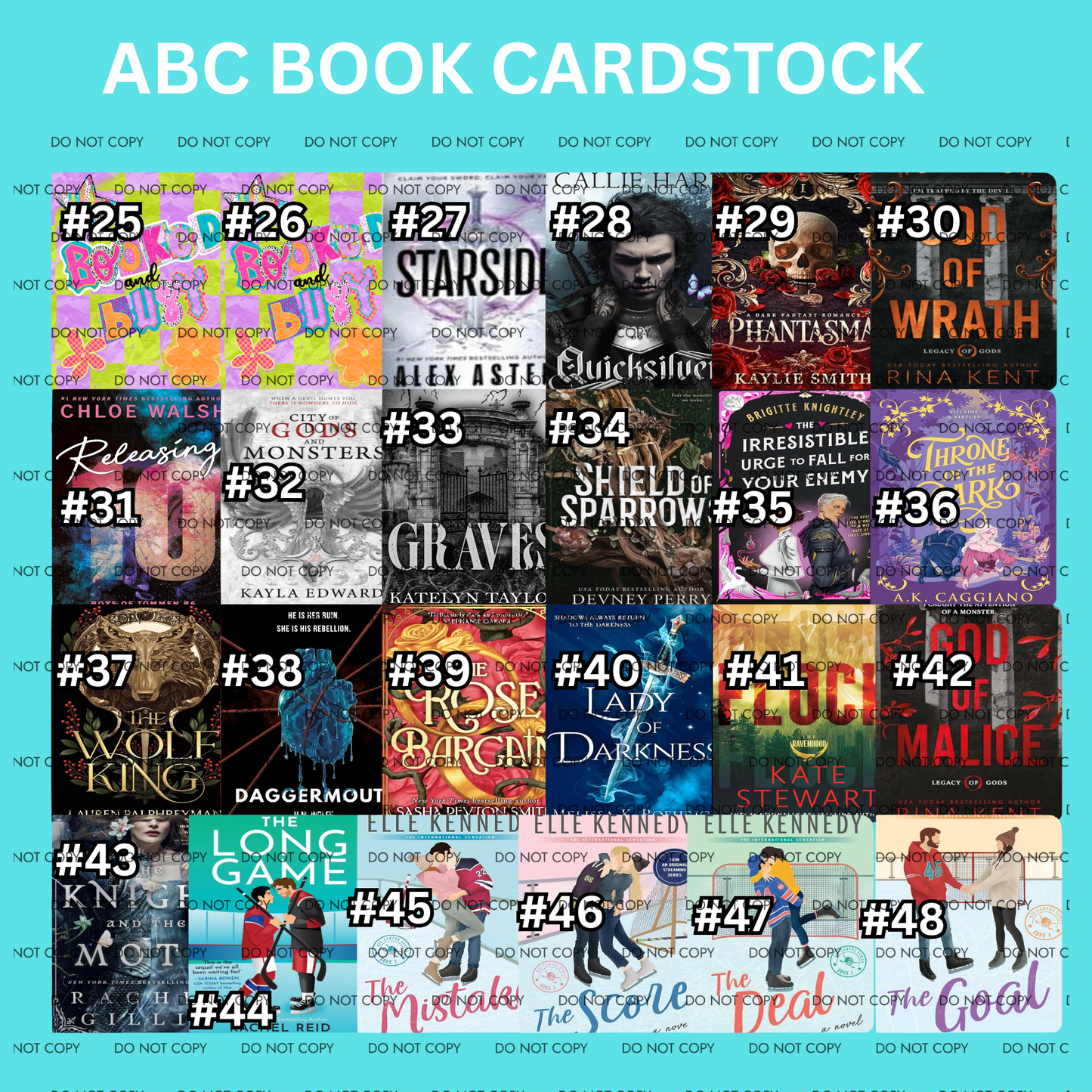 ABC BOOK CARDSTOCK - sold and shipped by Kalidescope Kreationss