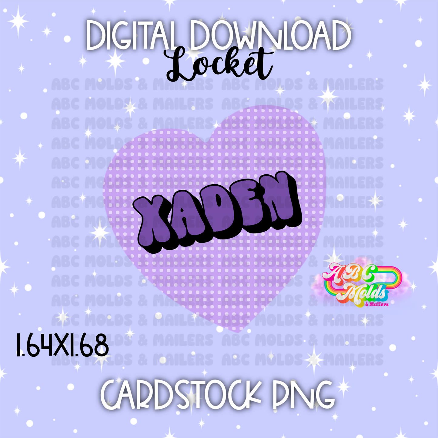 Digital Download - PNG Cardstock Download - Locket - XADEN