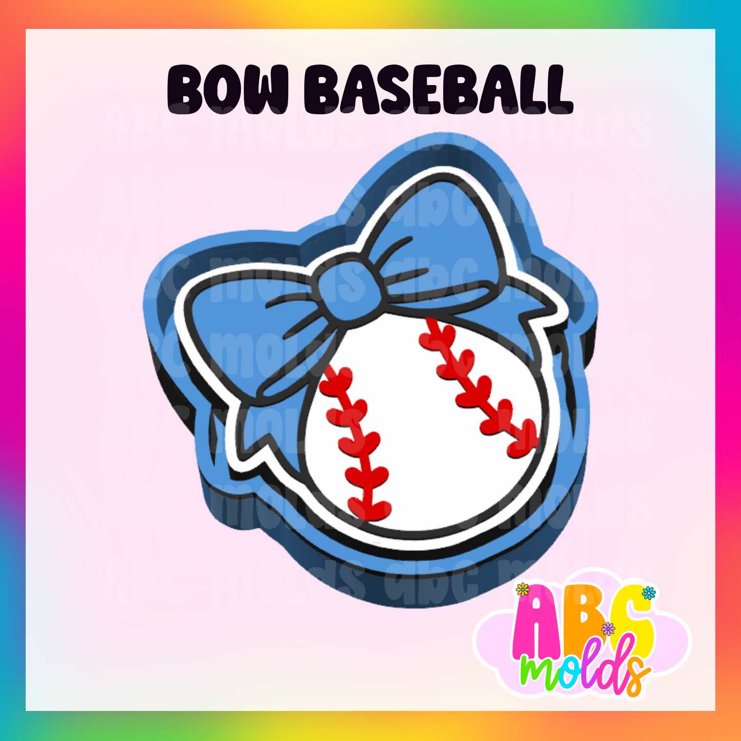 Baseball with bow Silicone Freshie Mold
