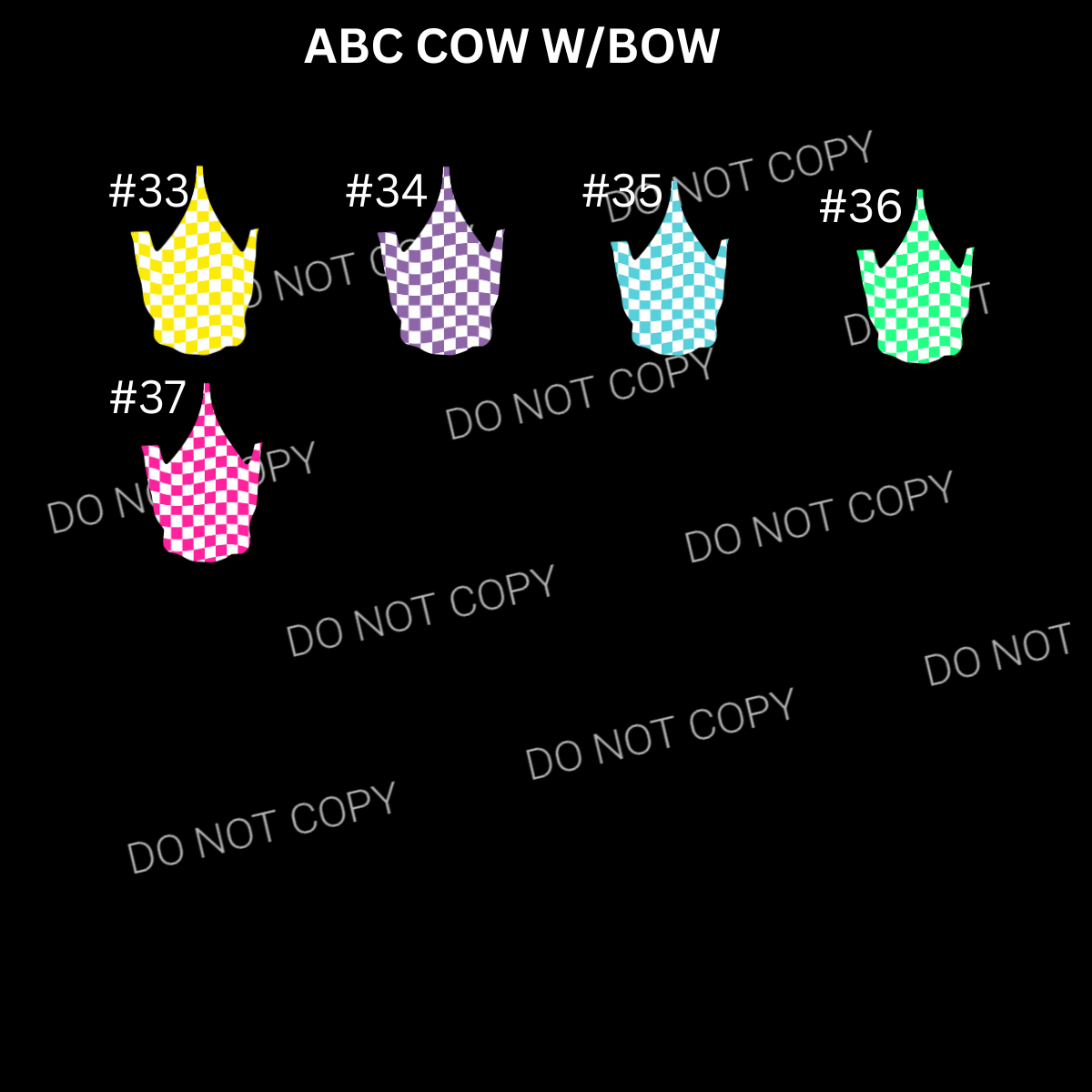 ABC COW W/BOW CARDSTOCK - Shipped by Kaleidoscope Kreations