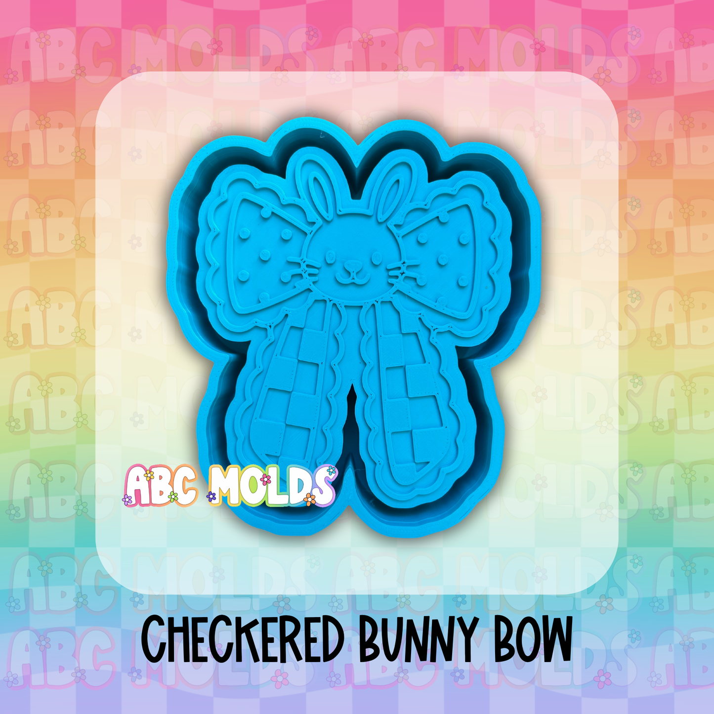 Checkered bunny bow Silicone Mold