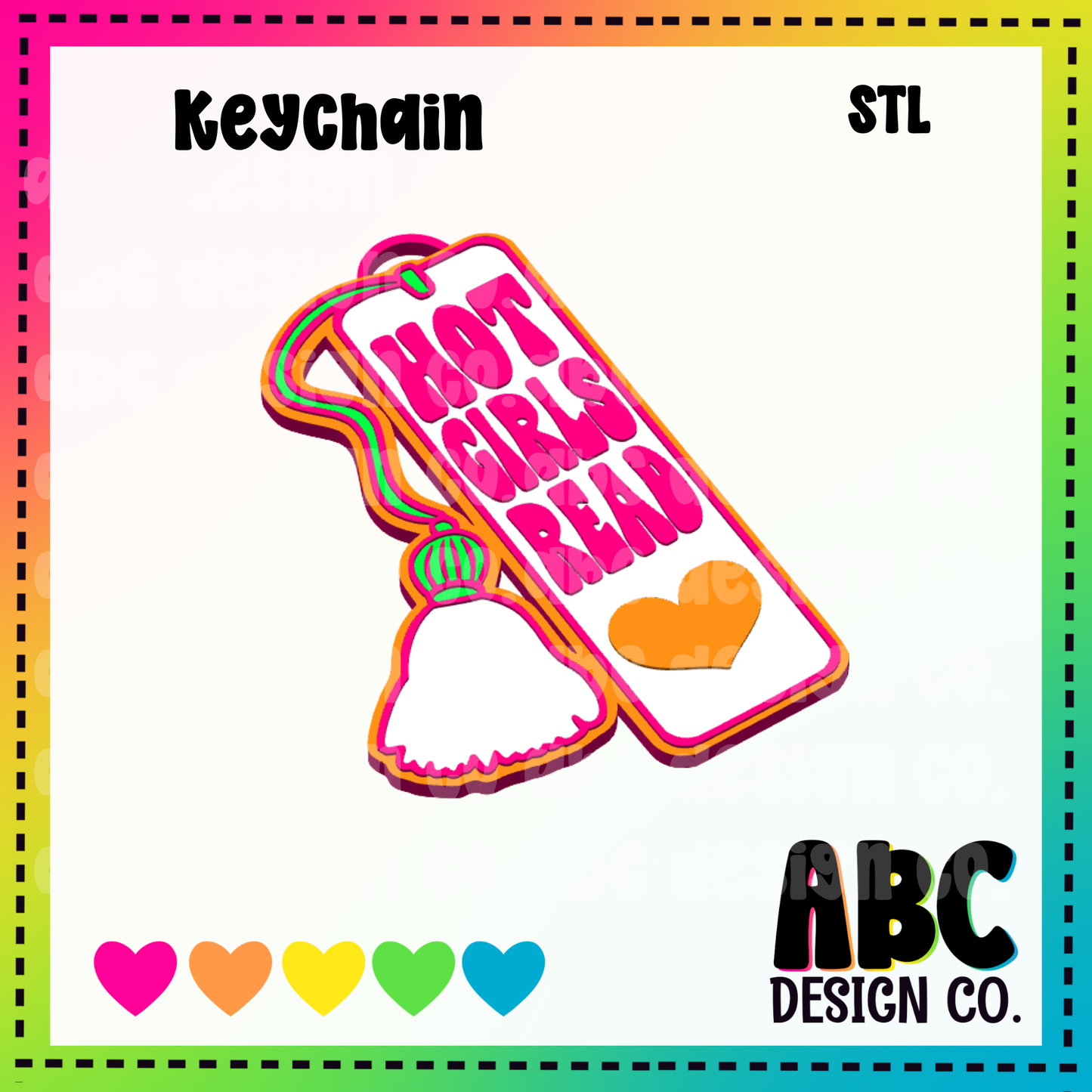 Hot Girls read bookmark - Key Chain - STL & 3mf - Digital Download