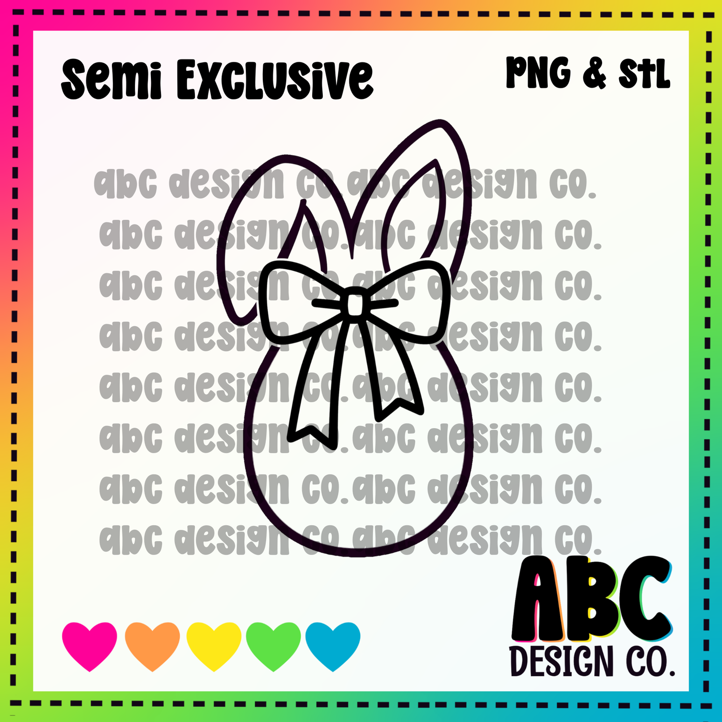 Egg with ears and bow PNG & STL - Semi-Exclusive - digital download