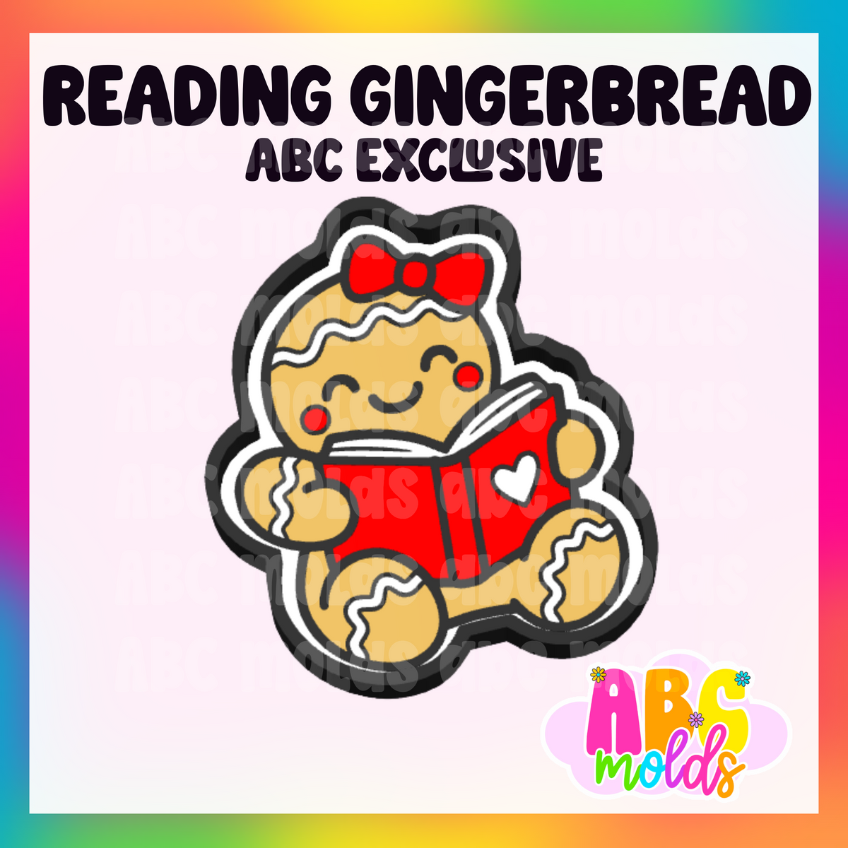 Reading Gingerbread Girl Silicone Freshie Mold
