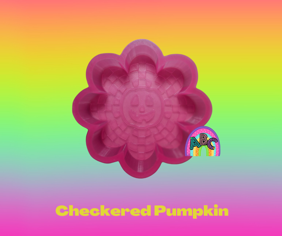 Checkered Pumpkin Flower Silicone Mold