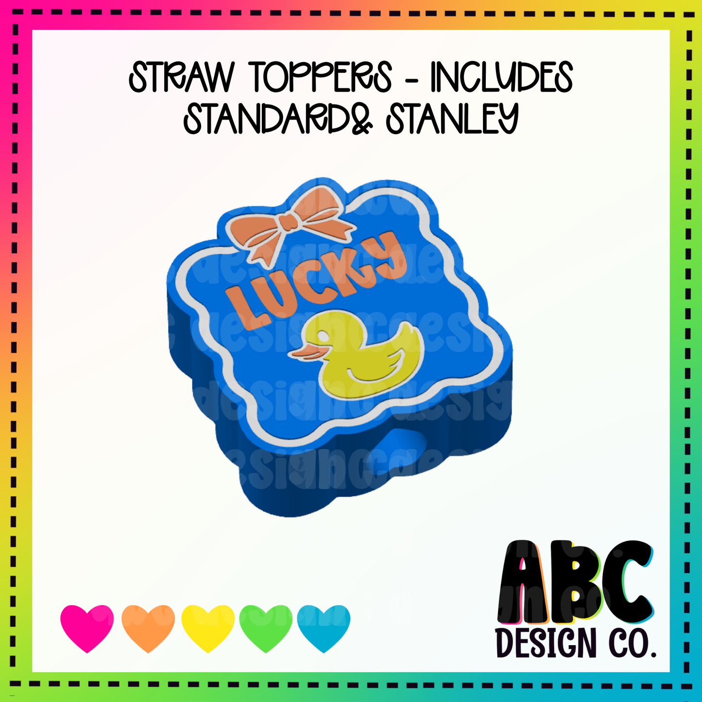 Lucky Duck - Straw Topper - STL & 3mf - Digital Download