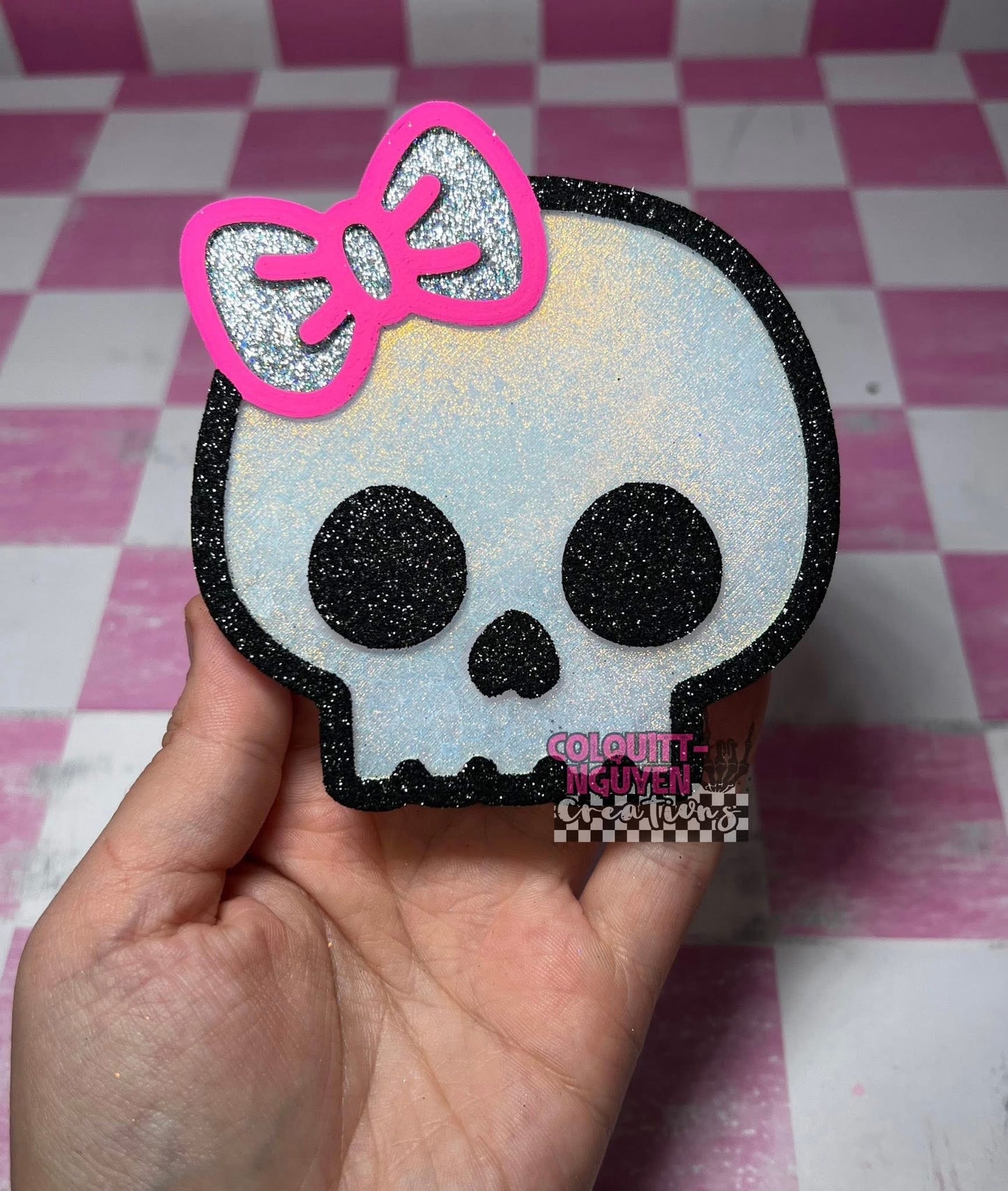 Skull with bow Silicone Mold