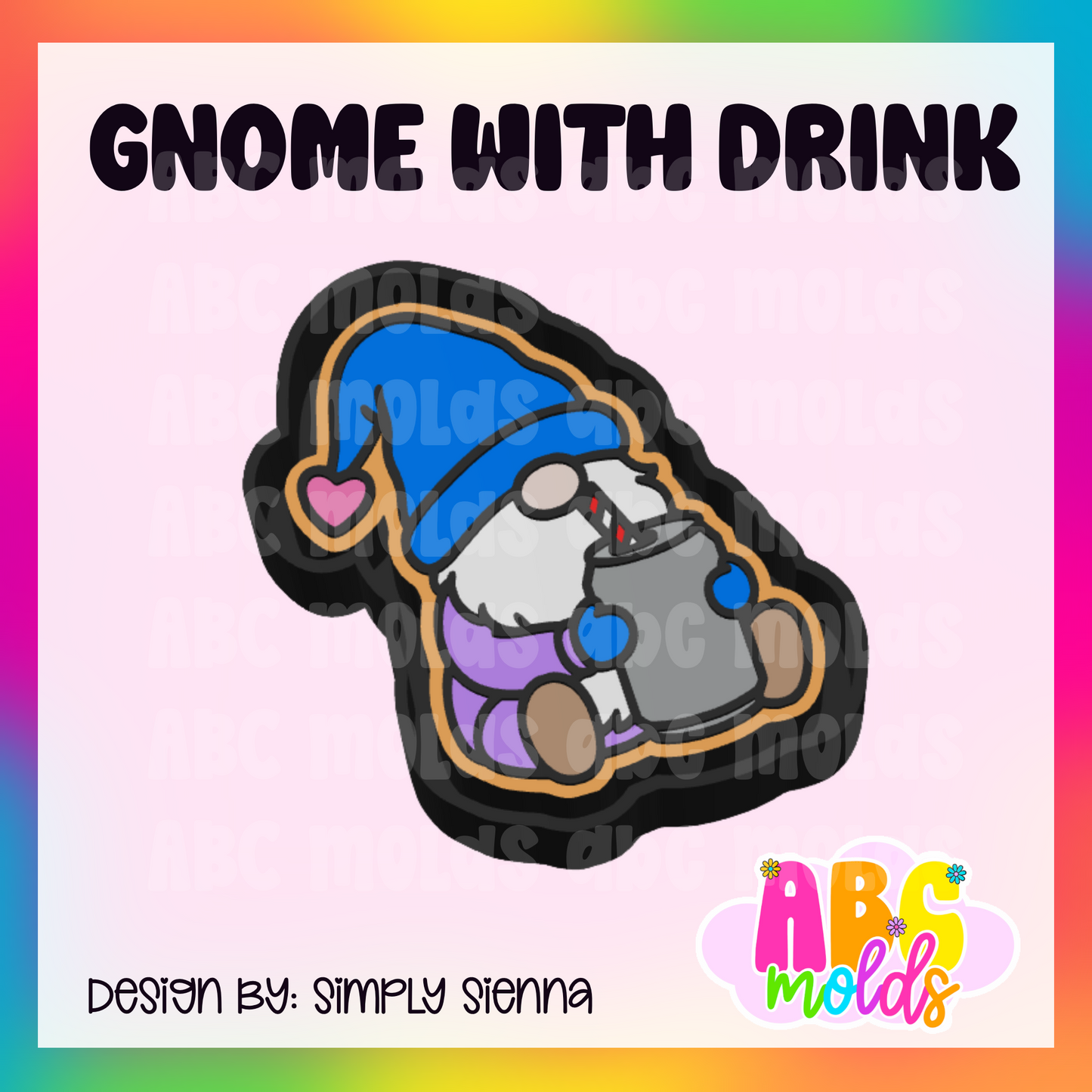 Gnome with can drink - Silicone Freshie Mold