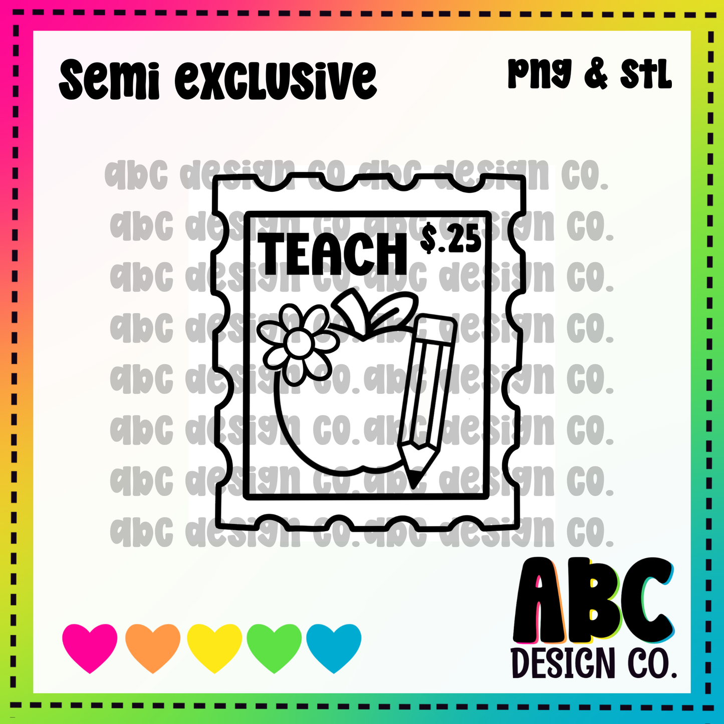 Teach stamp PNG & STL - Semi-Exclusive - digital download