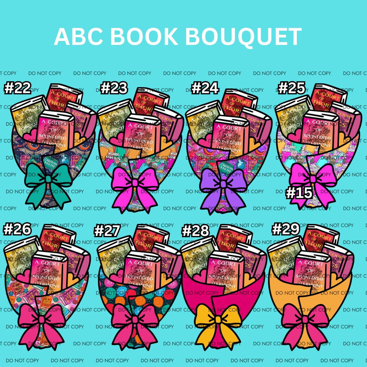 ABC BOOK BOUQUET Cardstock - Shipped by Kaleidoscope Kreations