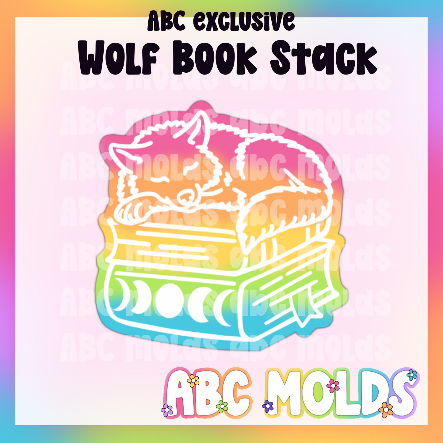 Wolf Book Stack Silicone Freshie Mold