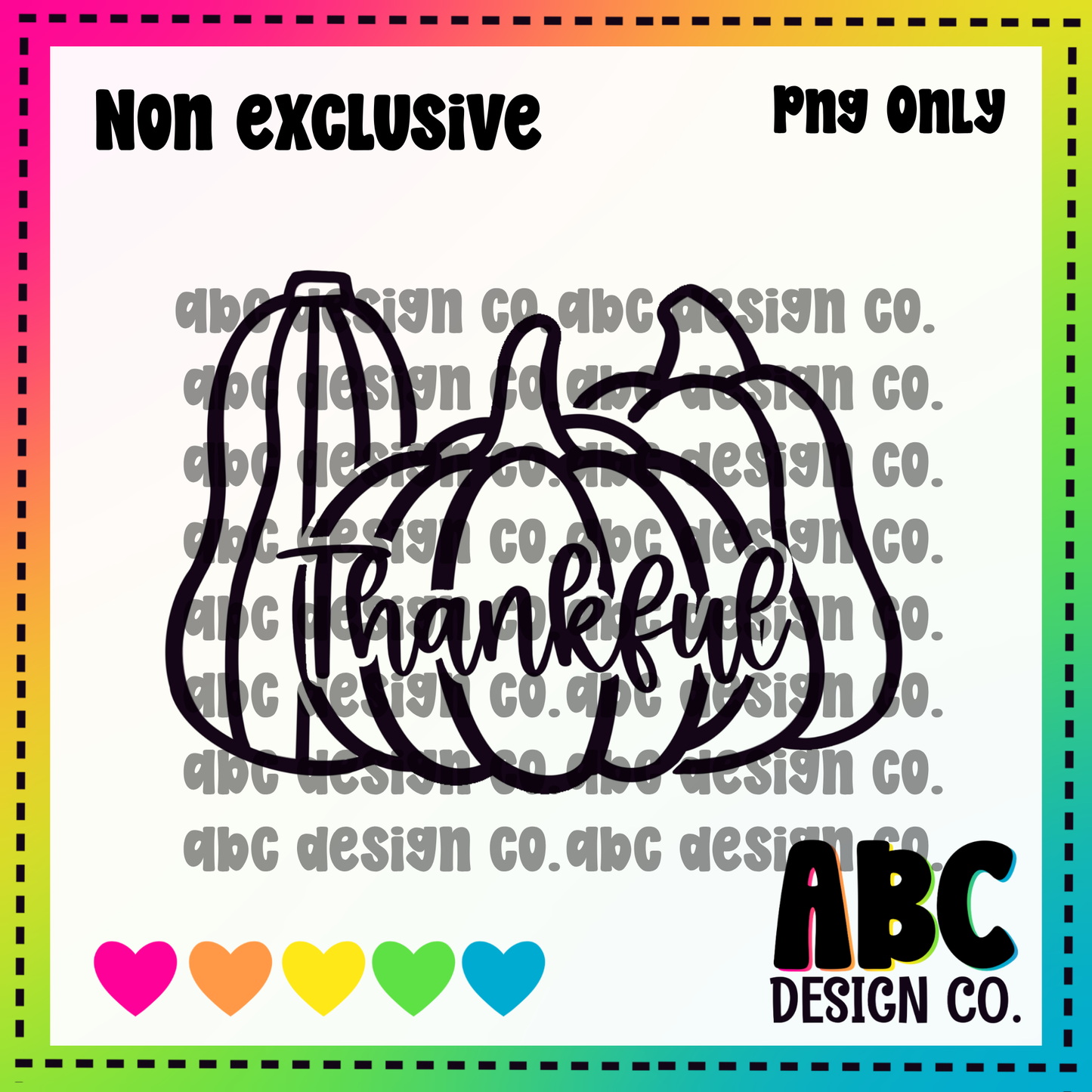 Thankful Pumpkin PNG - NON Exclusive - digital download