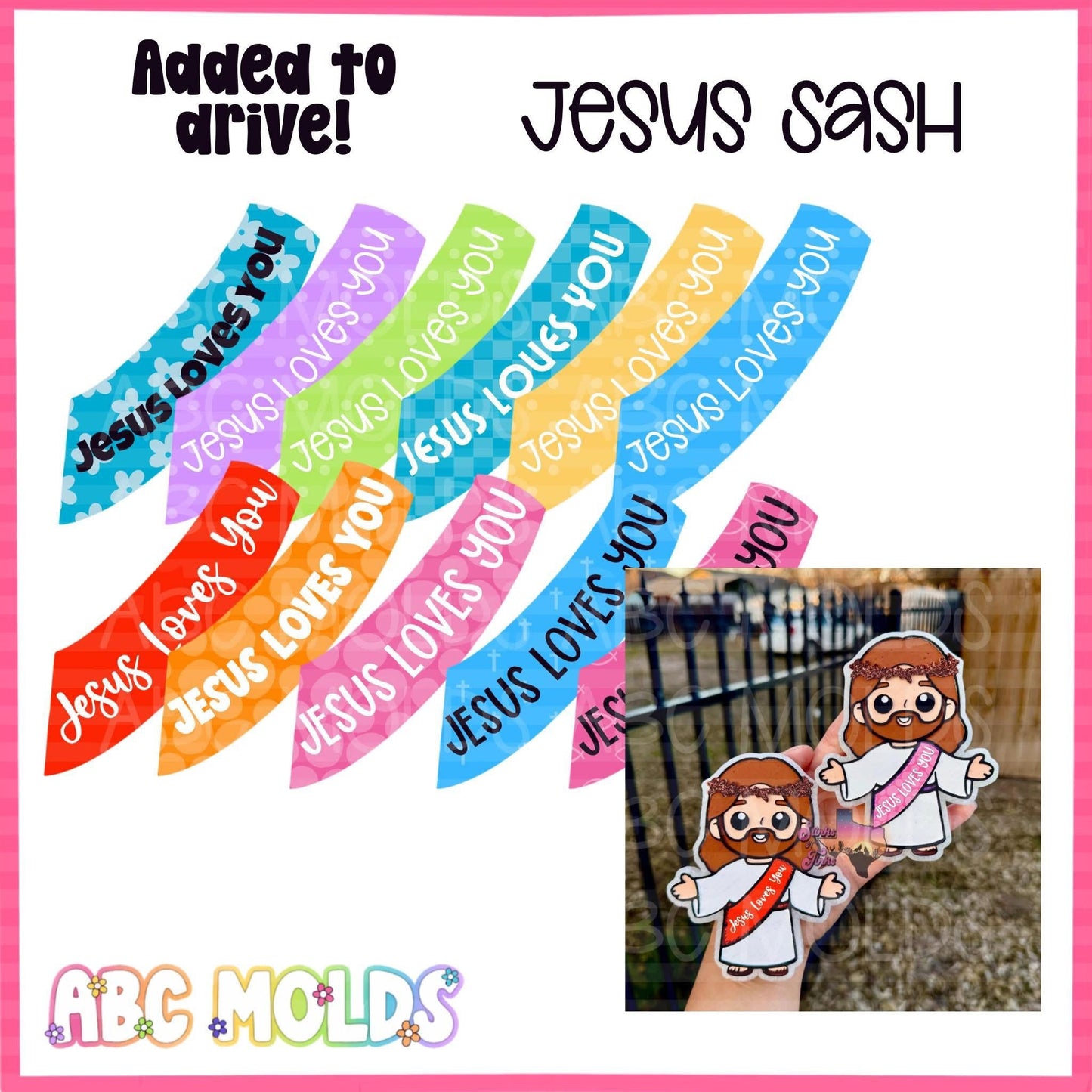 ABC JESUS SASH CARDSTOCK - Sold & Shipped by Kalidescope Kreations