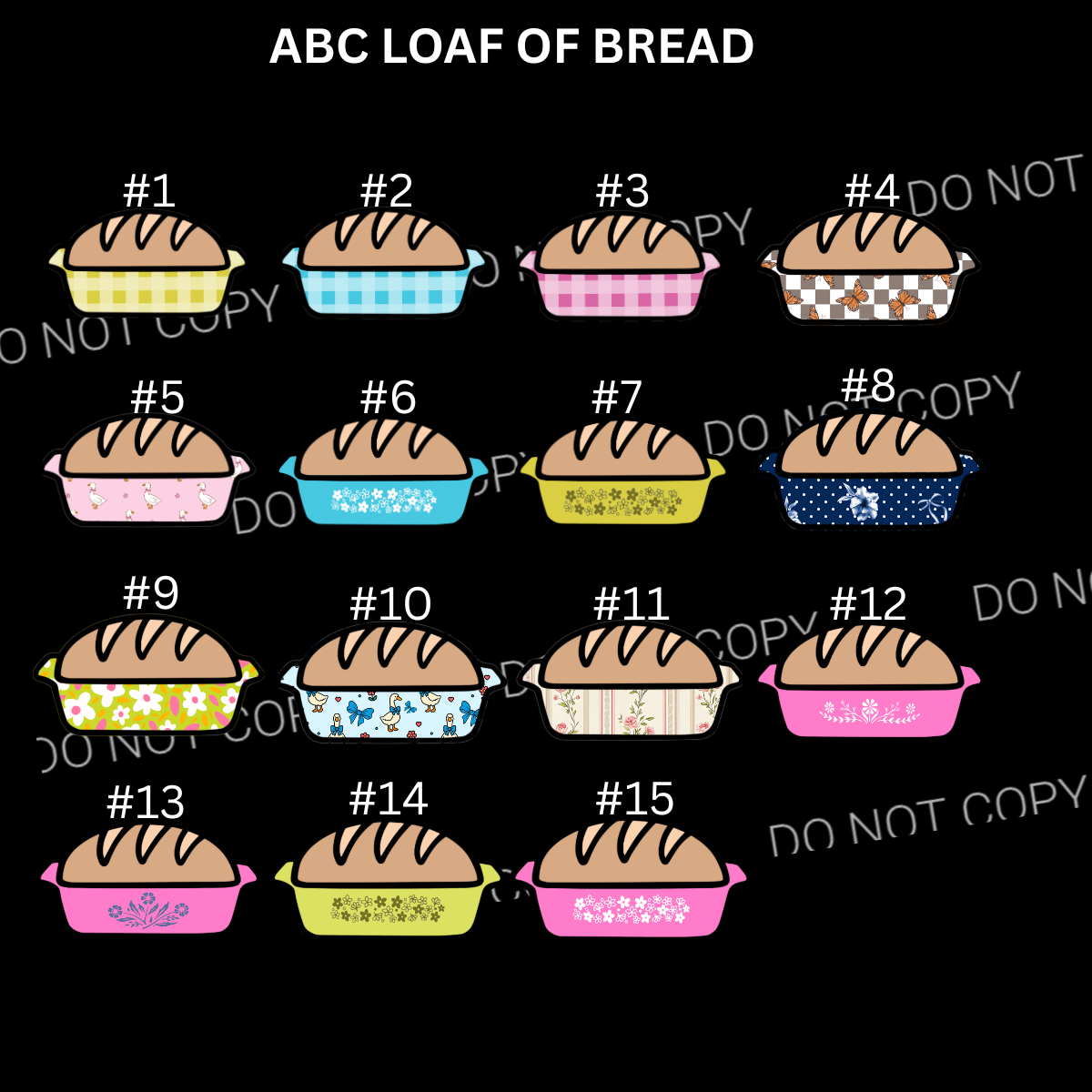 ABC LOAF OF BREAD CARDSTOCK - Shipped by Kaleidoscope Kreations