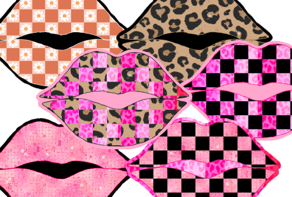 Checkered Lips Cardstock - Sold & Shipped By Simply Sienna