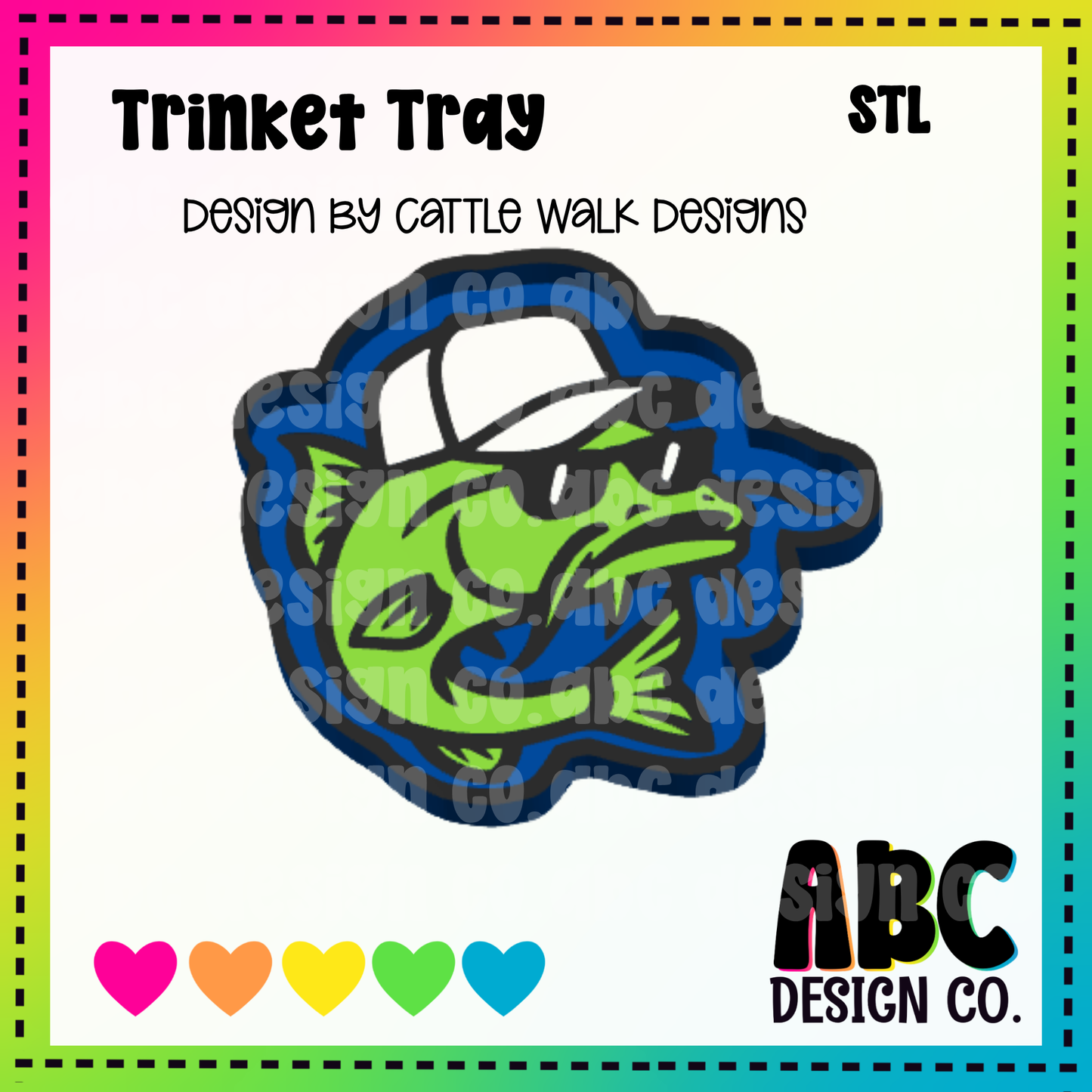 Cool Catfish - Trinket Tray - STL & 3mf - Digital Download - (design by Cattle Walk Design) (Copy)