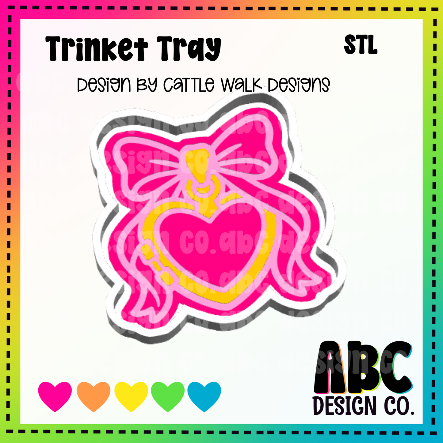 Heart Locket - Trinket Tray - STL & 3mf- Digital Download - (design by Cattle Walk Design)