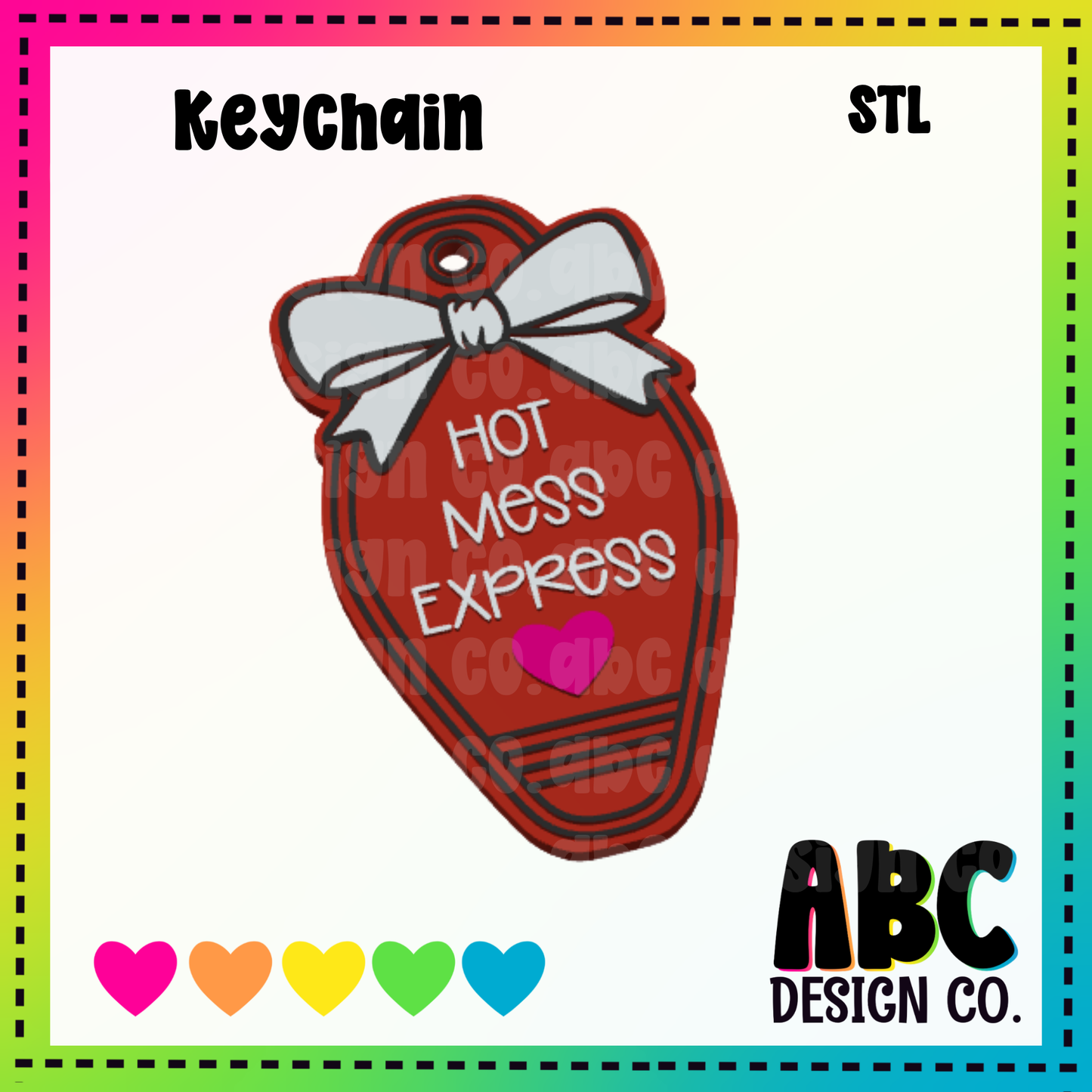 Hot mess express - Key Chain - STL & 3mf - Digital Download