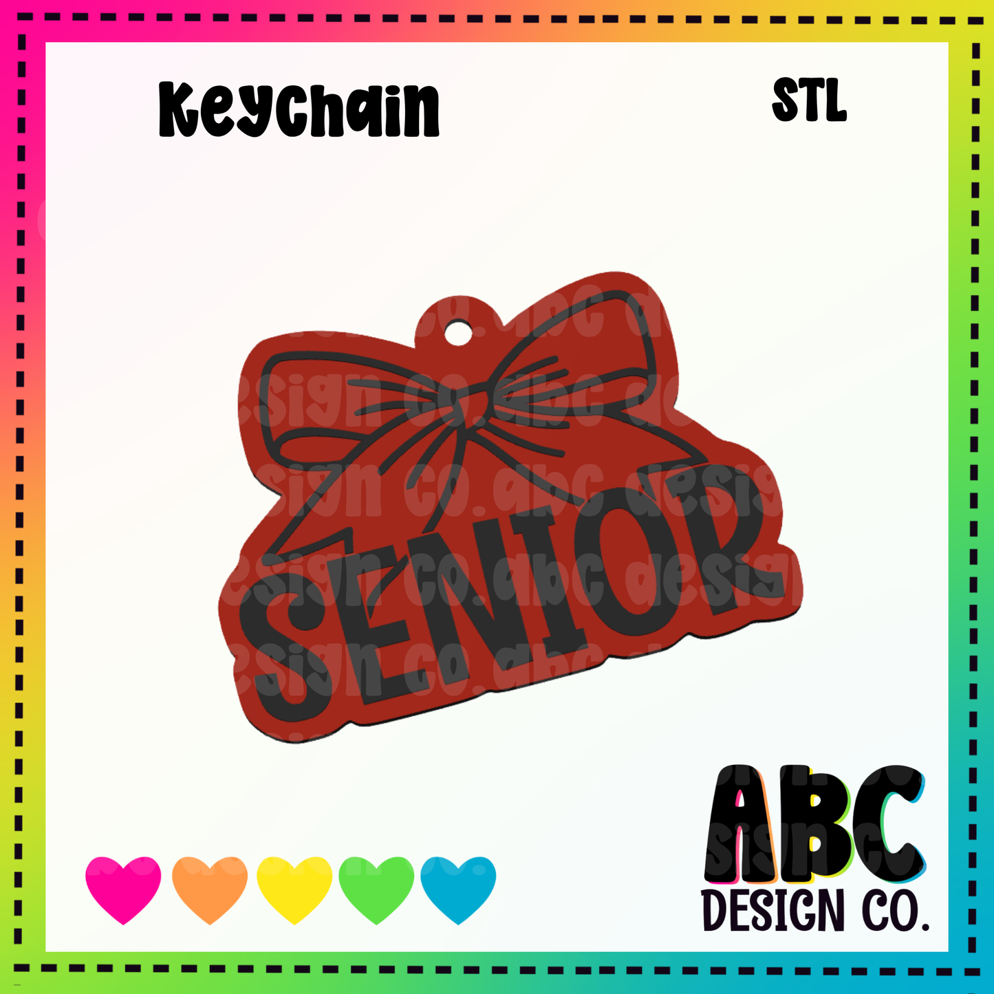 Senior - Key Chain - STL & 3mf - Digital Download