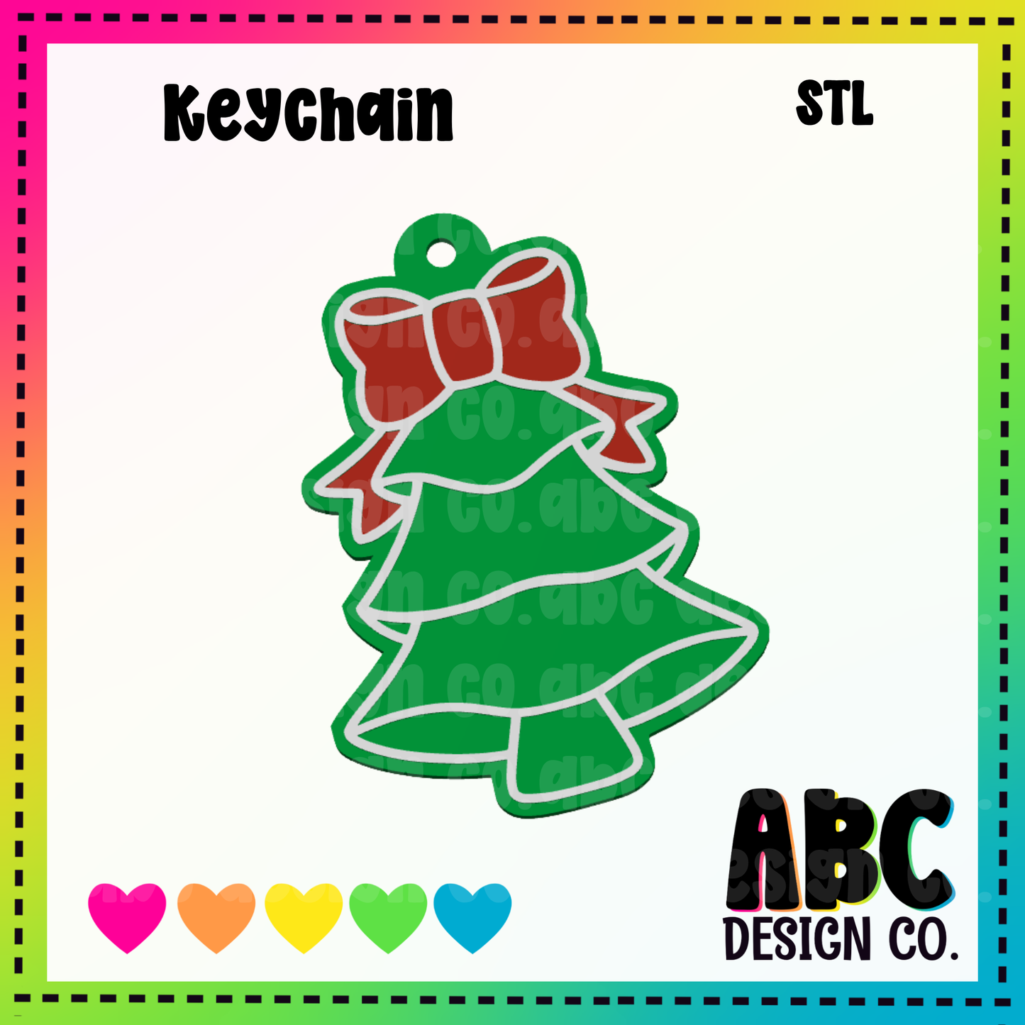 Bow Tree - Key Chain - STL & 3mf - Digital Download