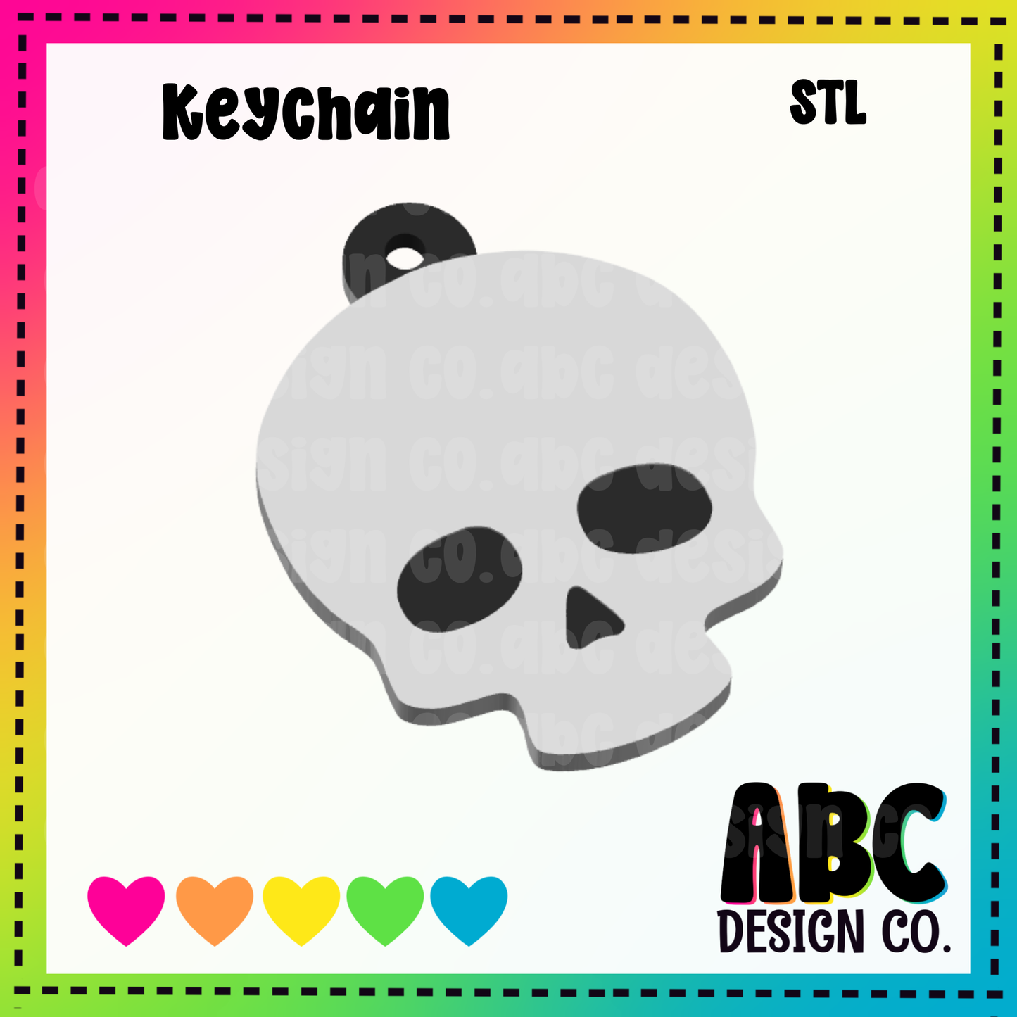 Skull - Key Chain - STL & 3mf - Digital Download