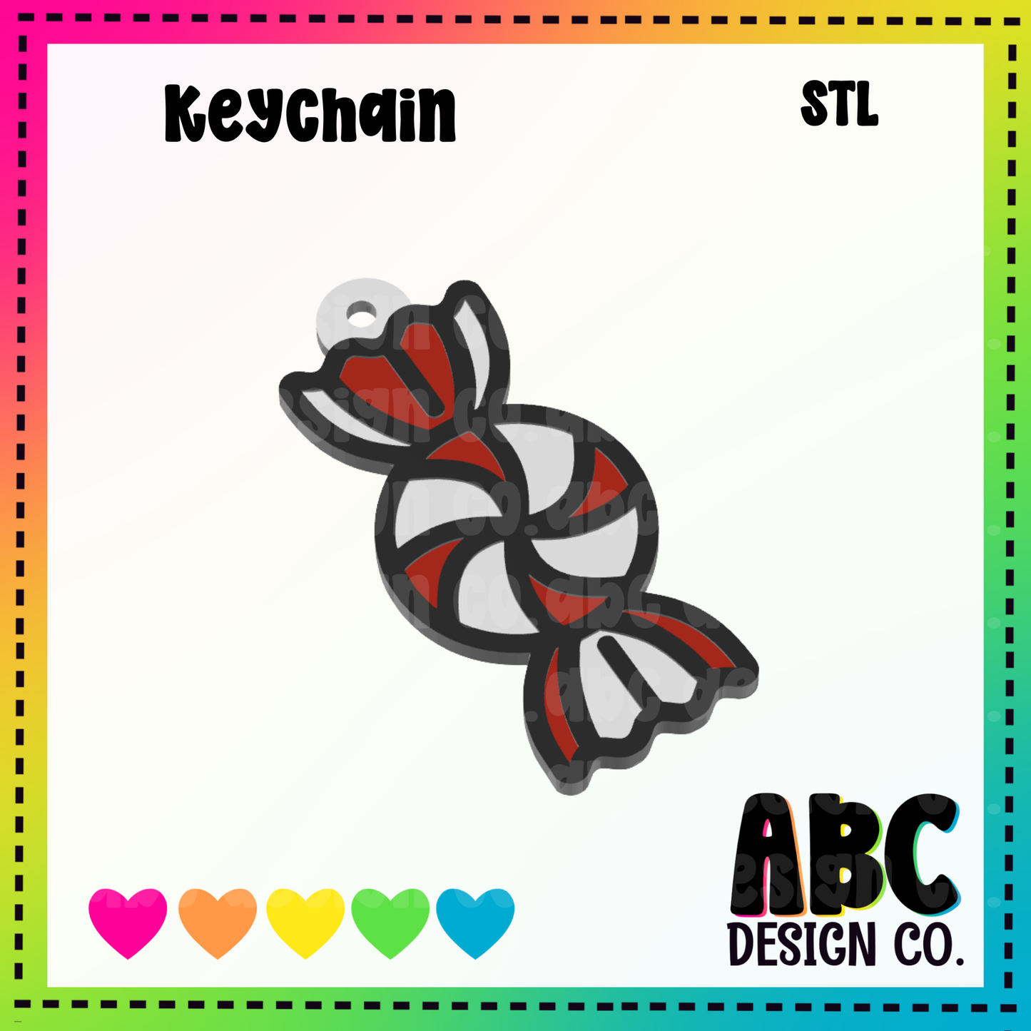 Peppermint - Key Chain - STL & 3mf - Digital Download