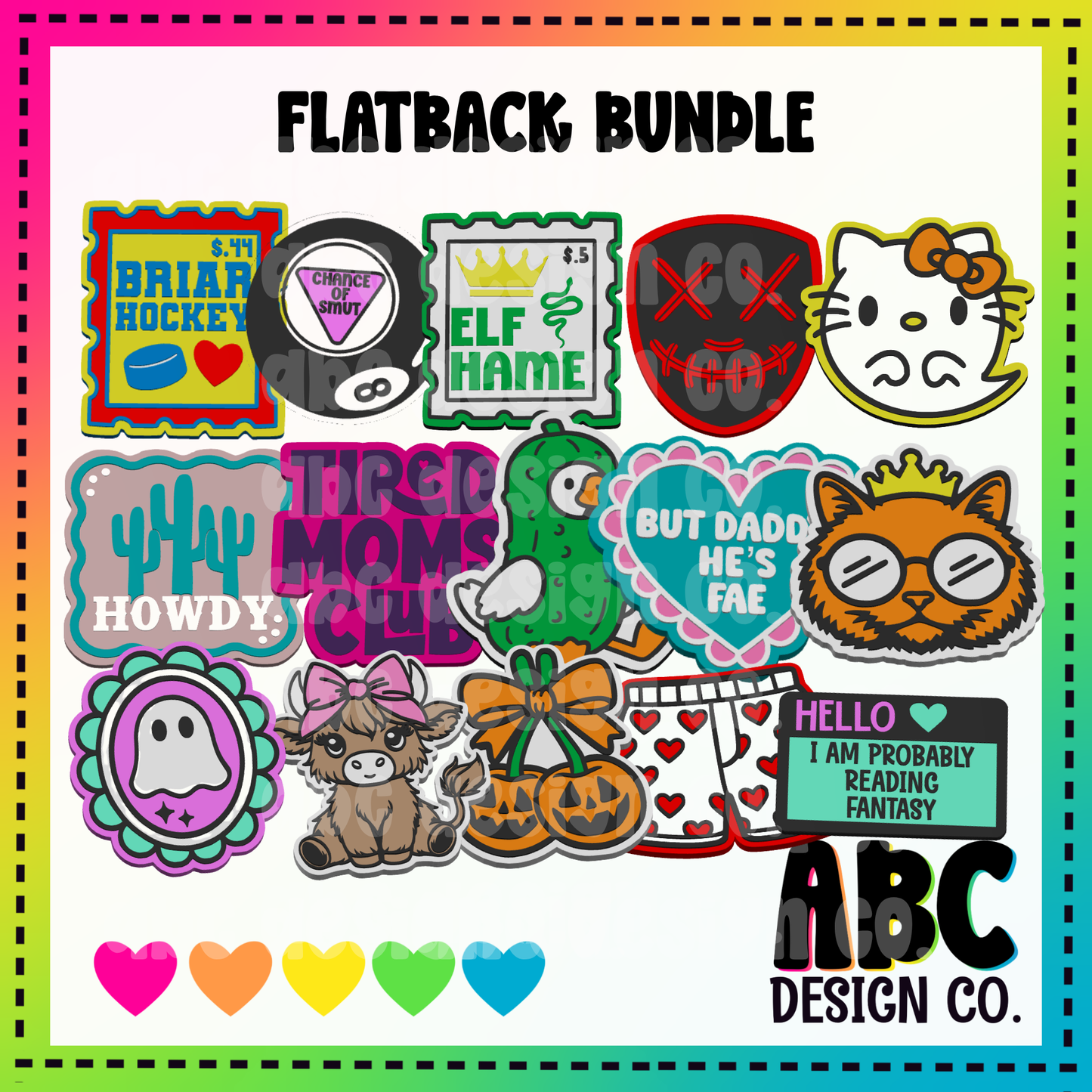 Flatback Bundle 9- STL & 3mf - Digital Download