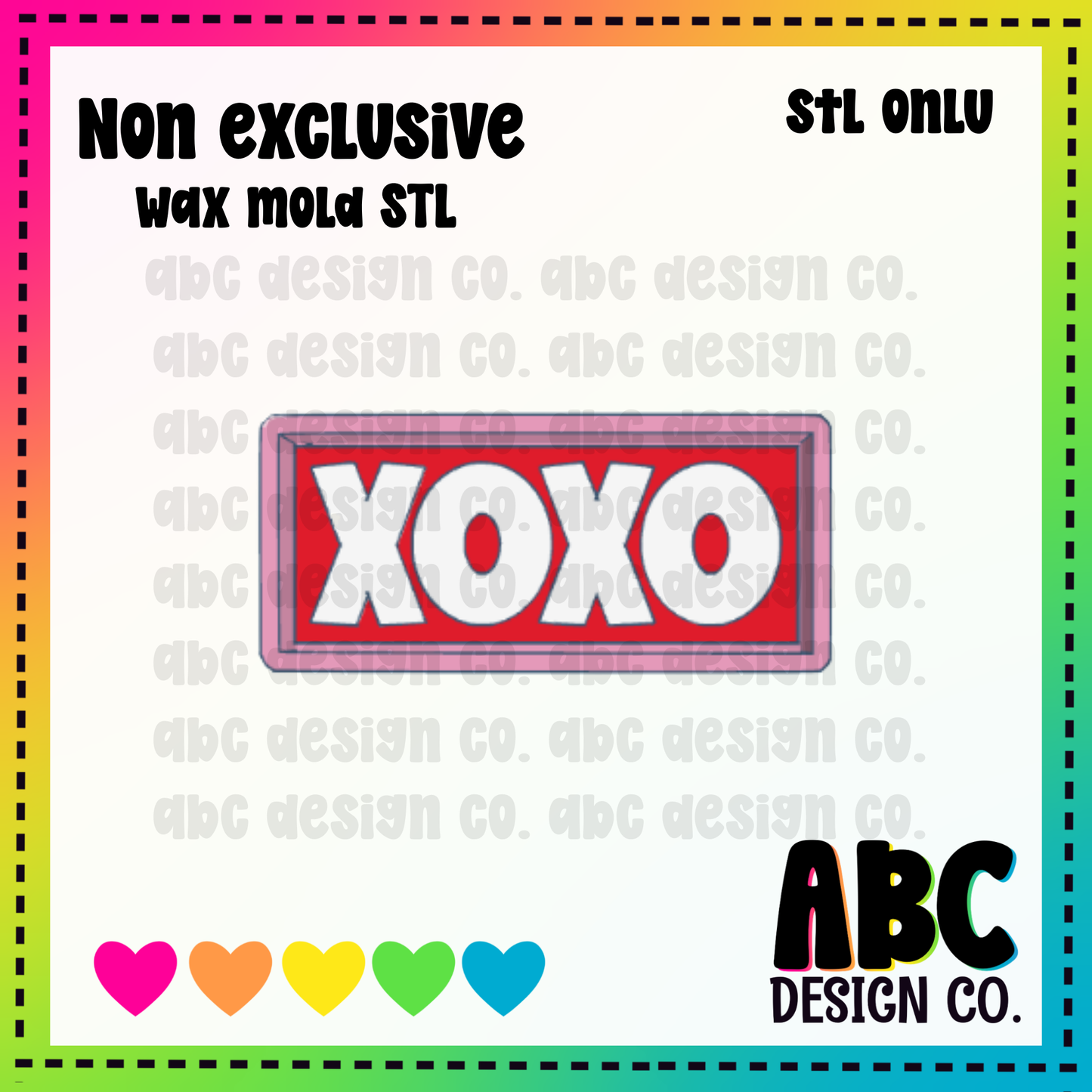 XOXO Snapbar WAX Mold STL - digital download