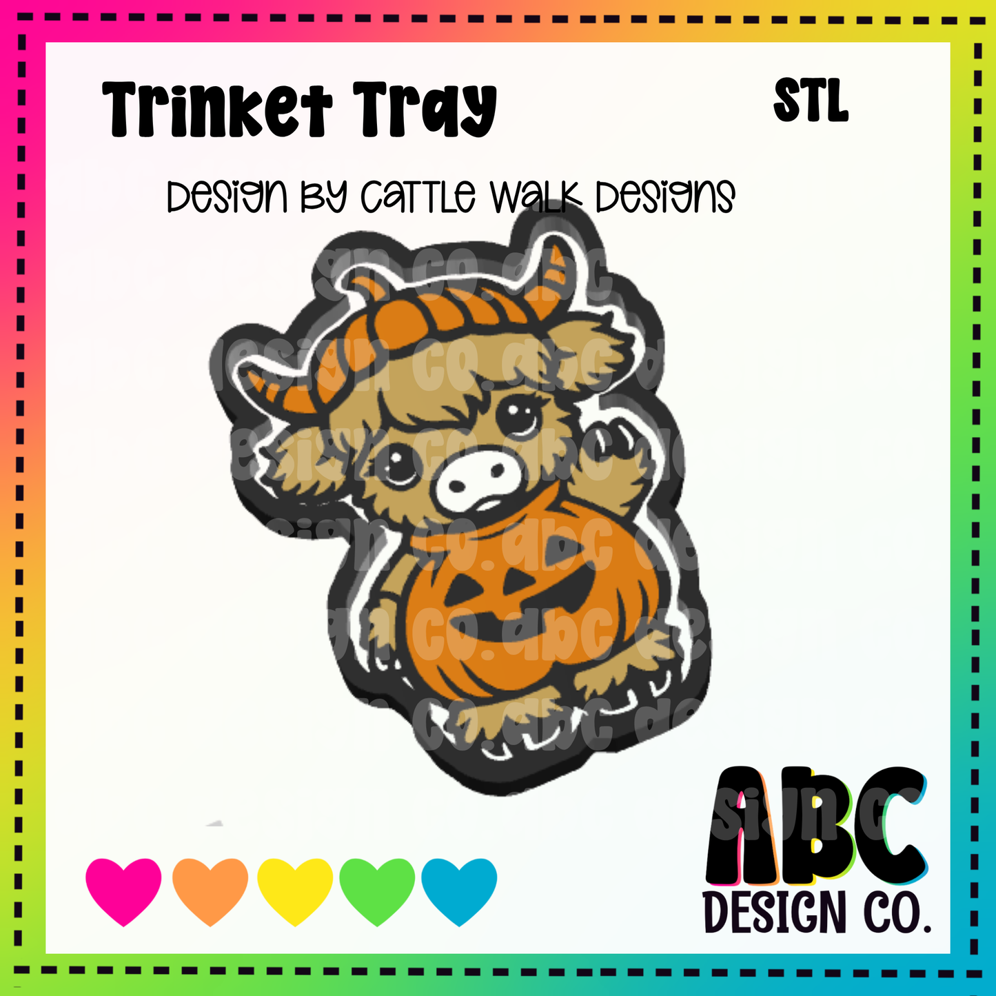 Halloween Cow - Trinket Tray - STL & 3mf - Digital Download - design by CWD